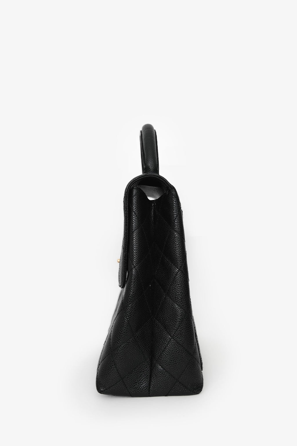 Pre-Loved Chanel™ 2002/03 Black Caviar Leather 'Kelly' Top Handle