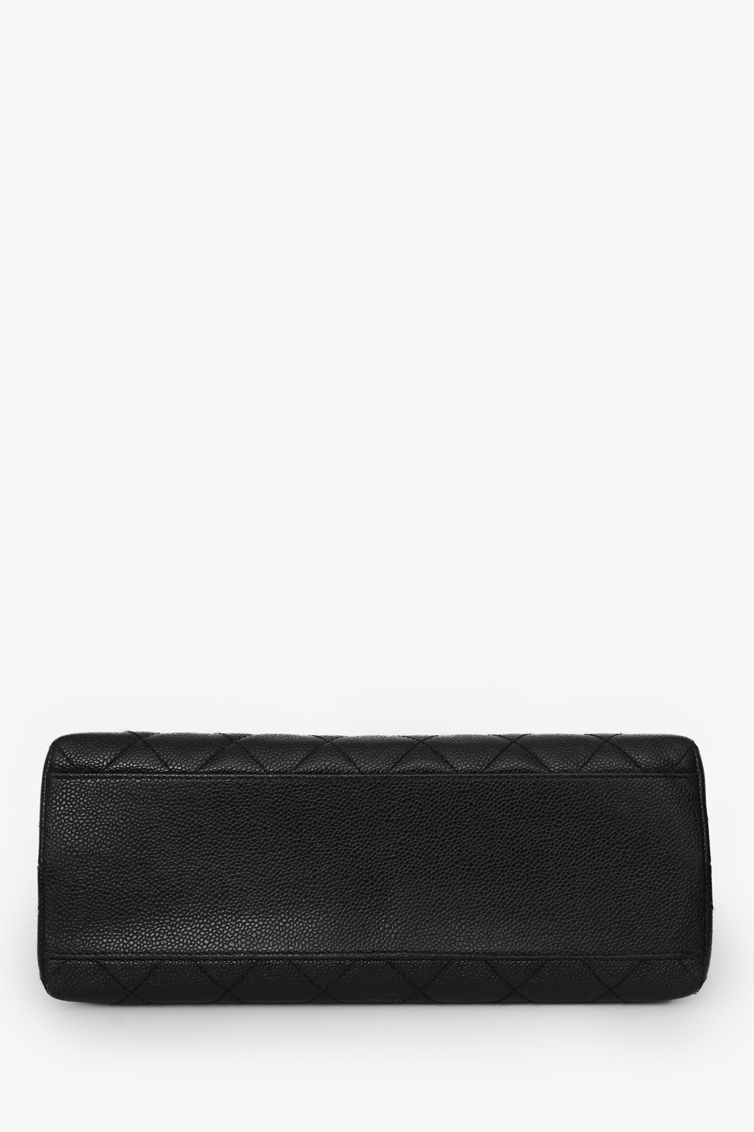 Pre-Loved Chanel™ 2002/03 Black Caviar Leather 'Kelly' Top Handle