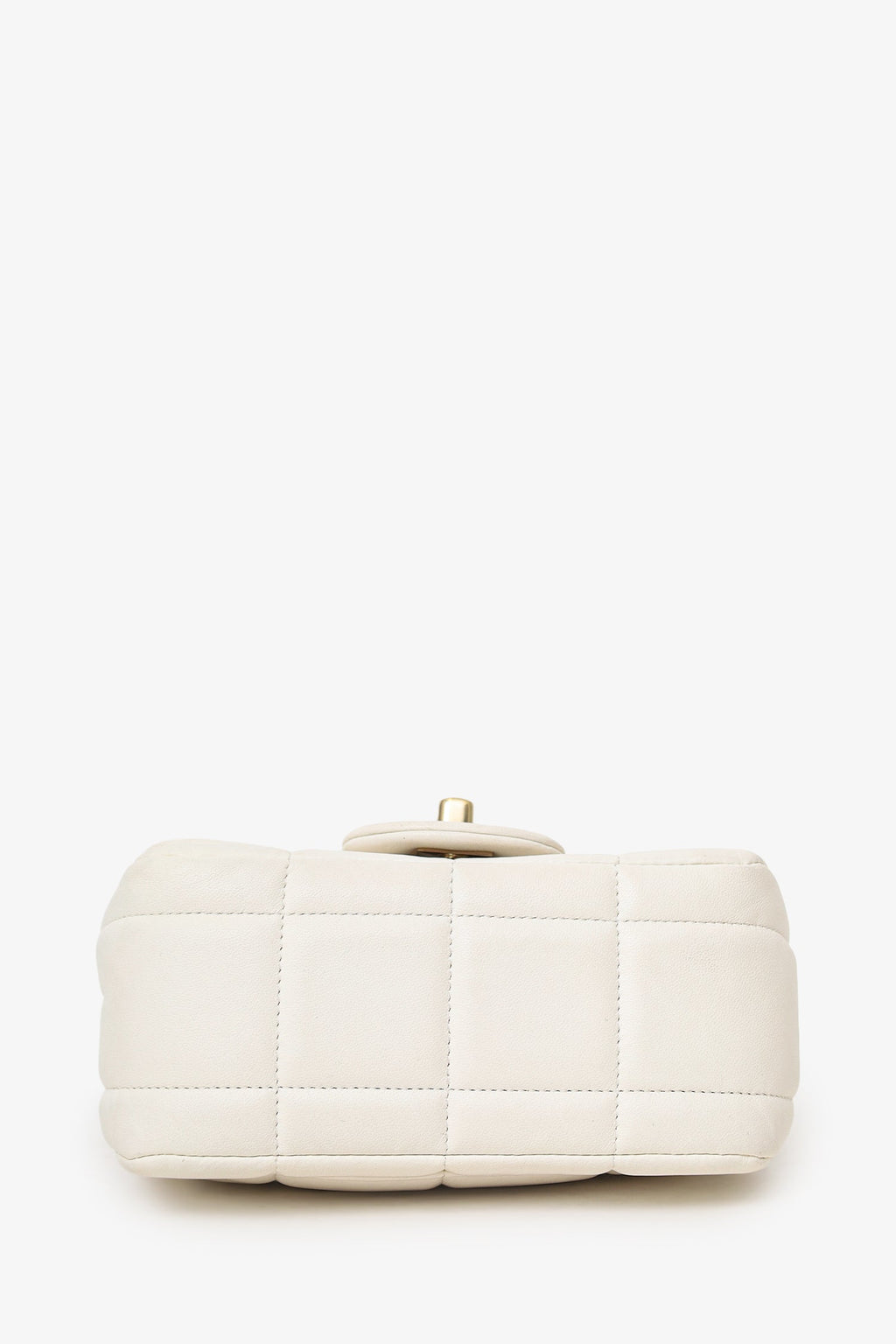 Pre-Loved Chanel™ 2023 White Quilted Lambskin Resin Crystal Monacoco Mini Square Flap Bag