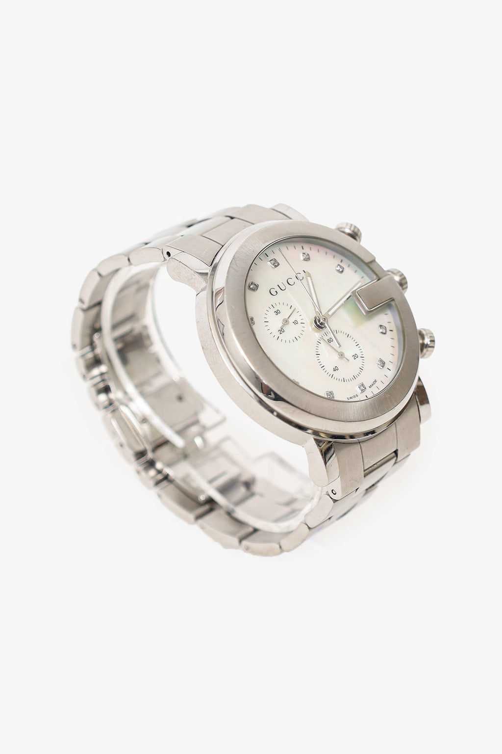 Gucci Stainless Steel/Mother of Pearl/Diamond 101M G-Chrono Watch