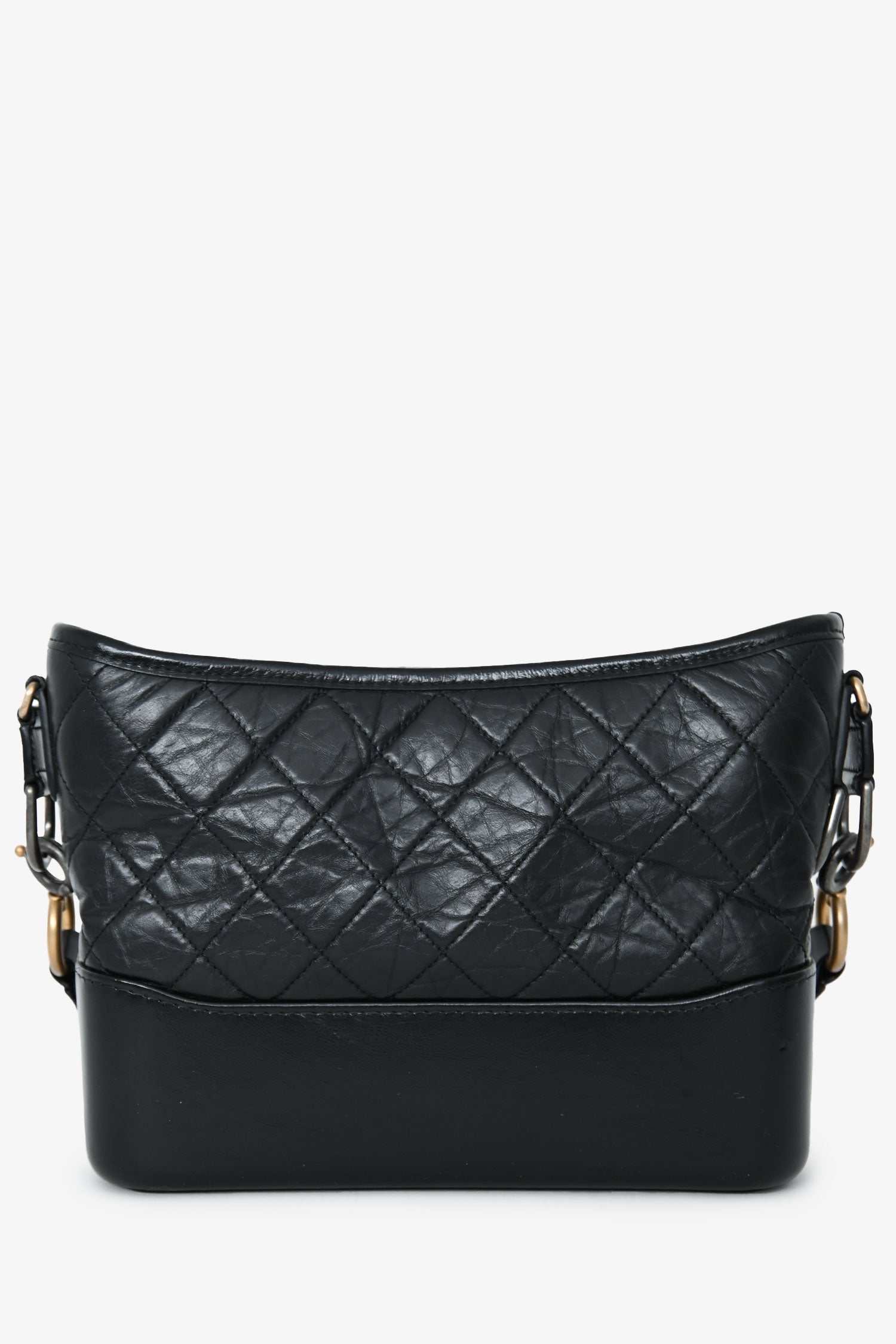 Pre-Loved Chanel™ 2019-20 Black Leather Medium Gabrielle Crossbody Bag with Logo Strap