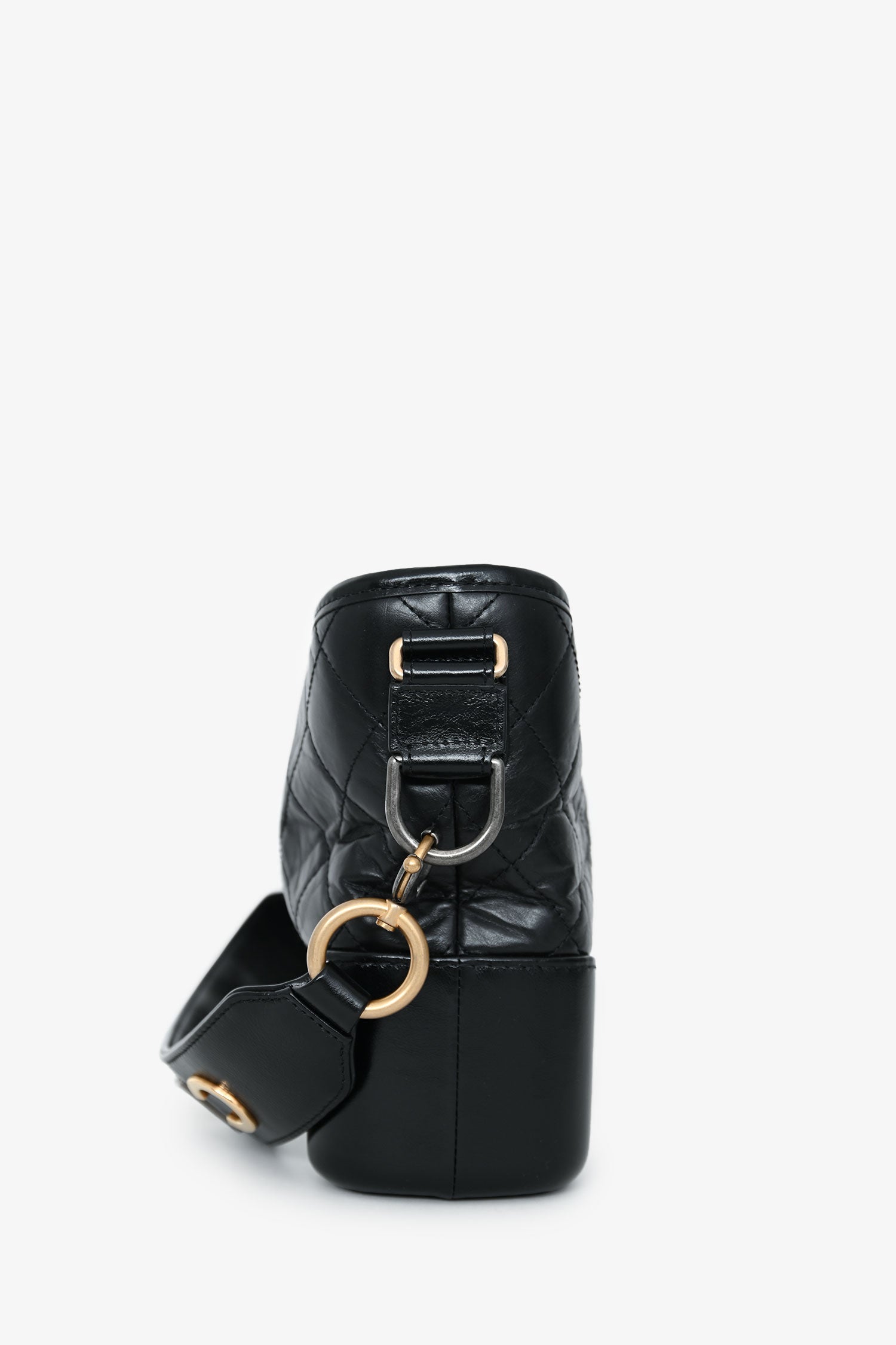 Pre-Loved Chanel™ 2019-20 Black Leather Medium Gabrielle Crossbody Bag with Logo Strap