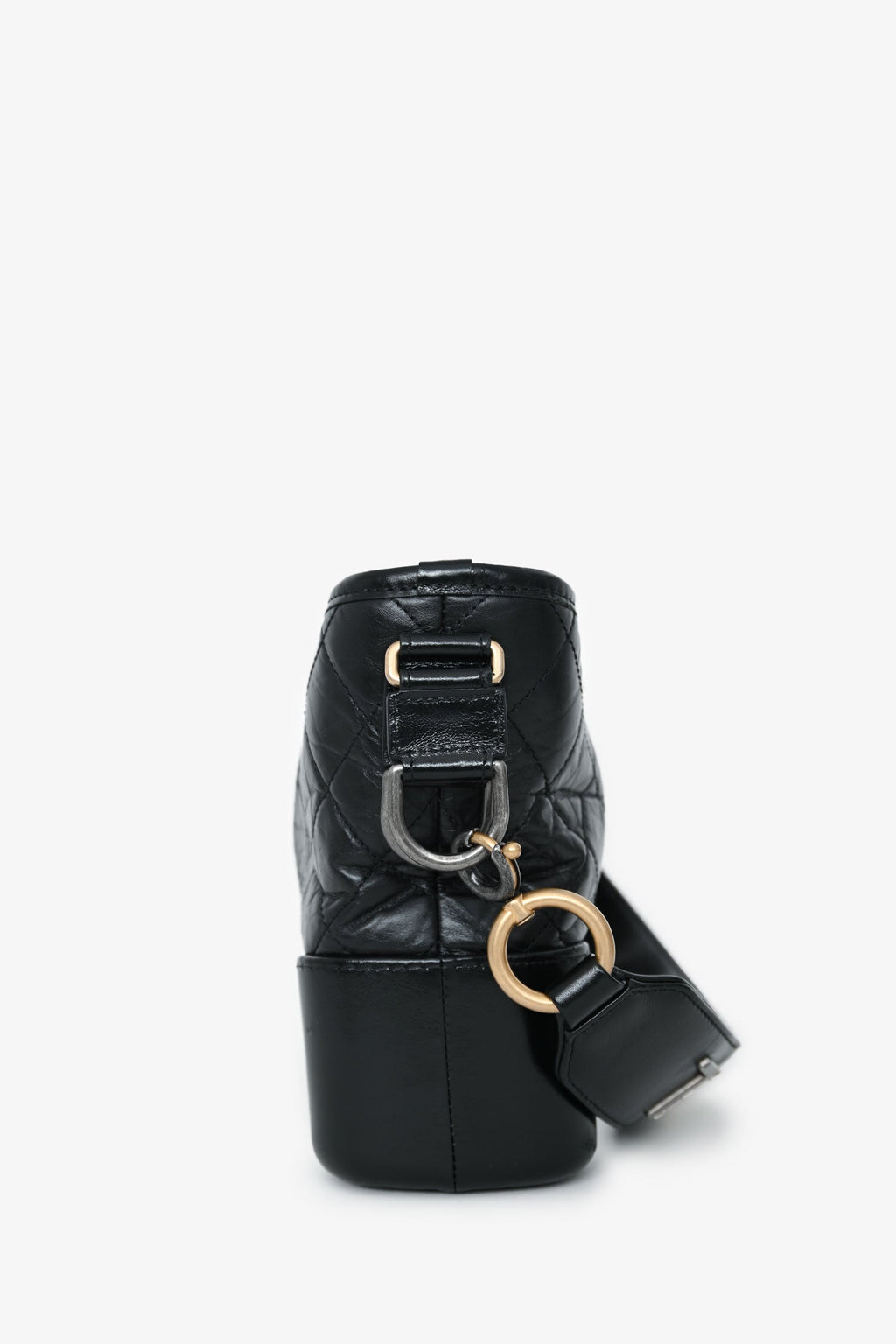 Pre-Loved Chanel™ 2019-20 Black Leather Medium Gabrielle Crossbody Bag with Logo Strap