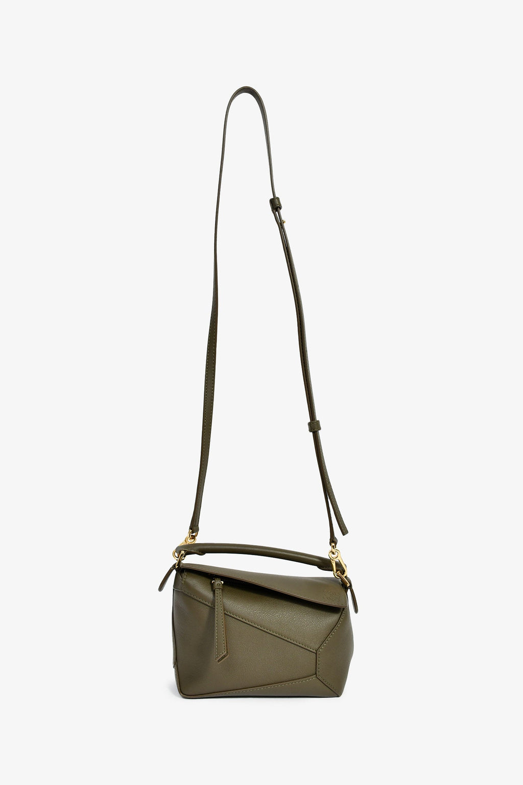 Loewe 2024 Dark Khaki Mini Puzzle Edge Shoulder Bag