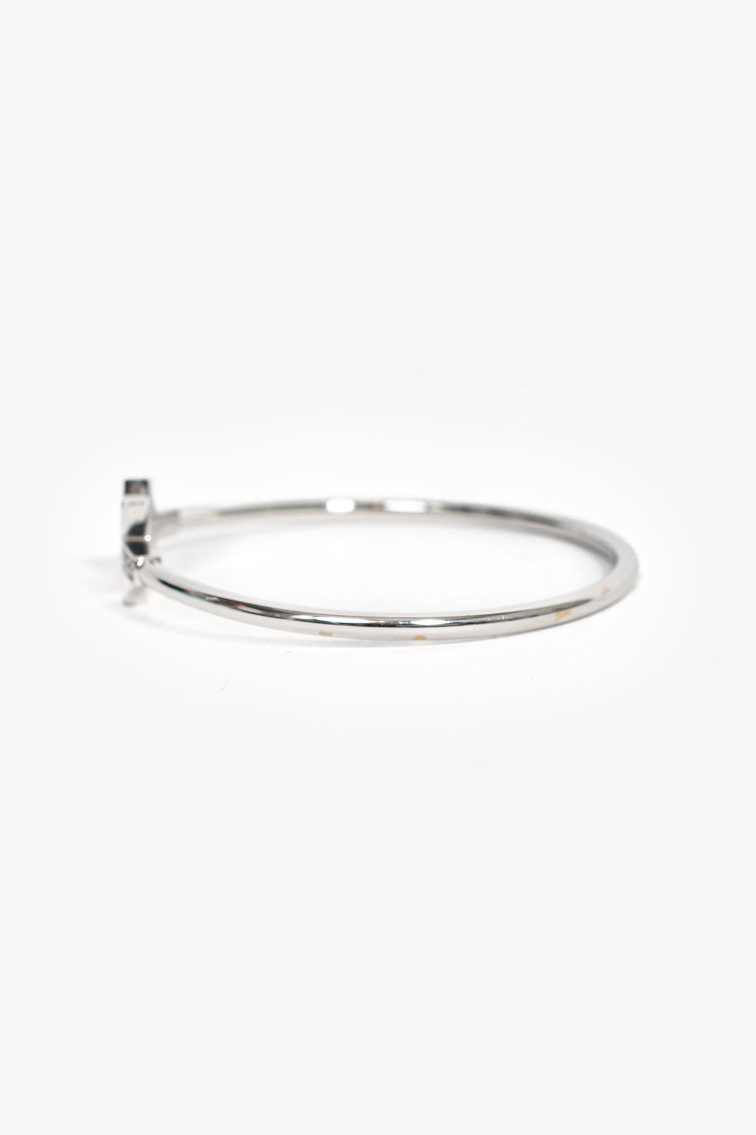 Tiffany & Co. 18k White Gold Diamond T Wire Bracelet