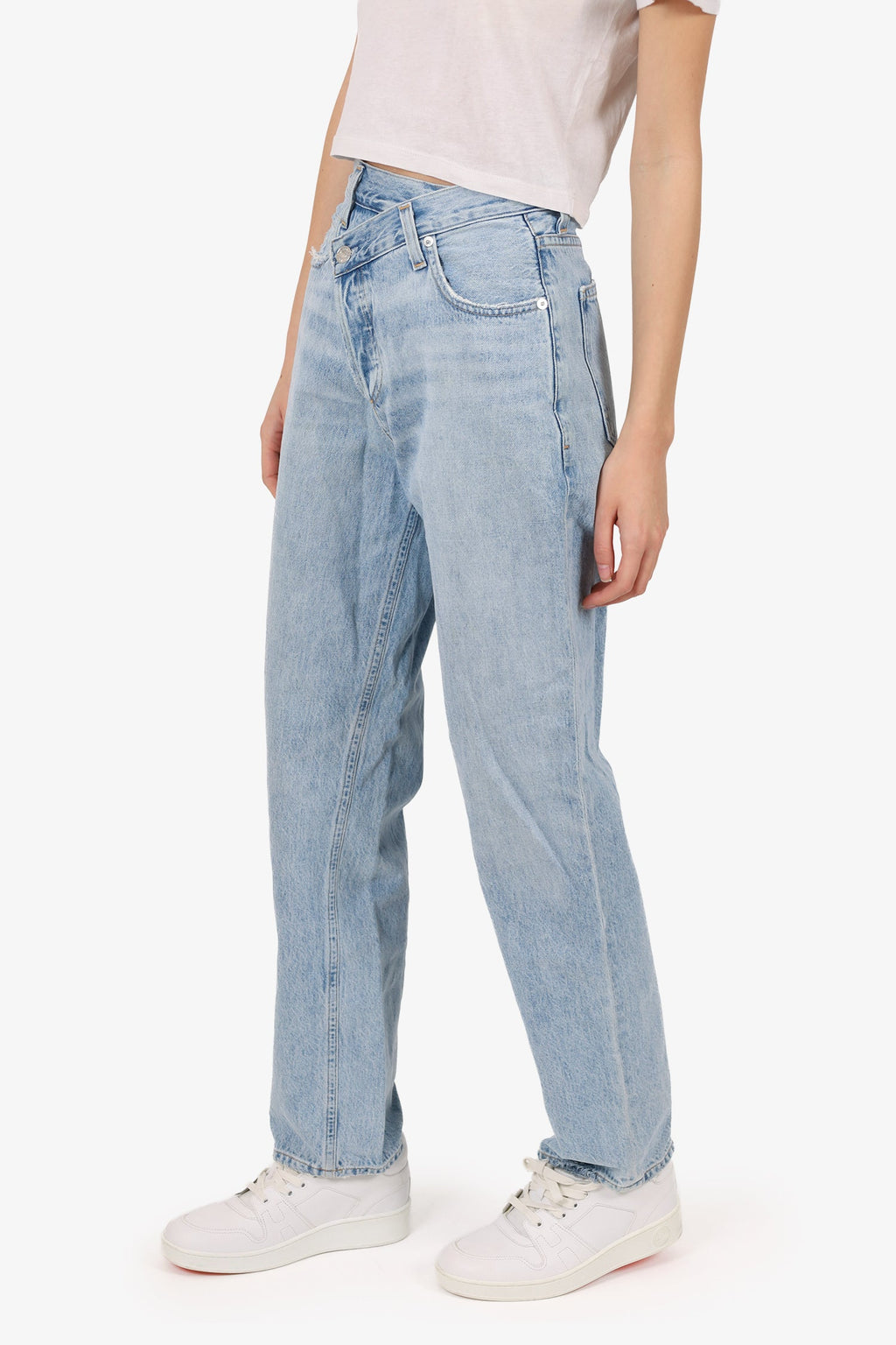 Agolde Blue Denim Straight Leg Jeans Size 22