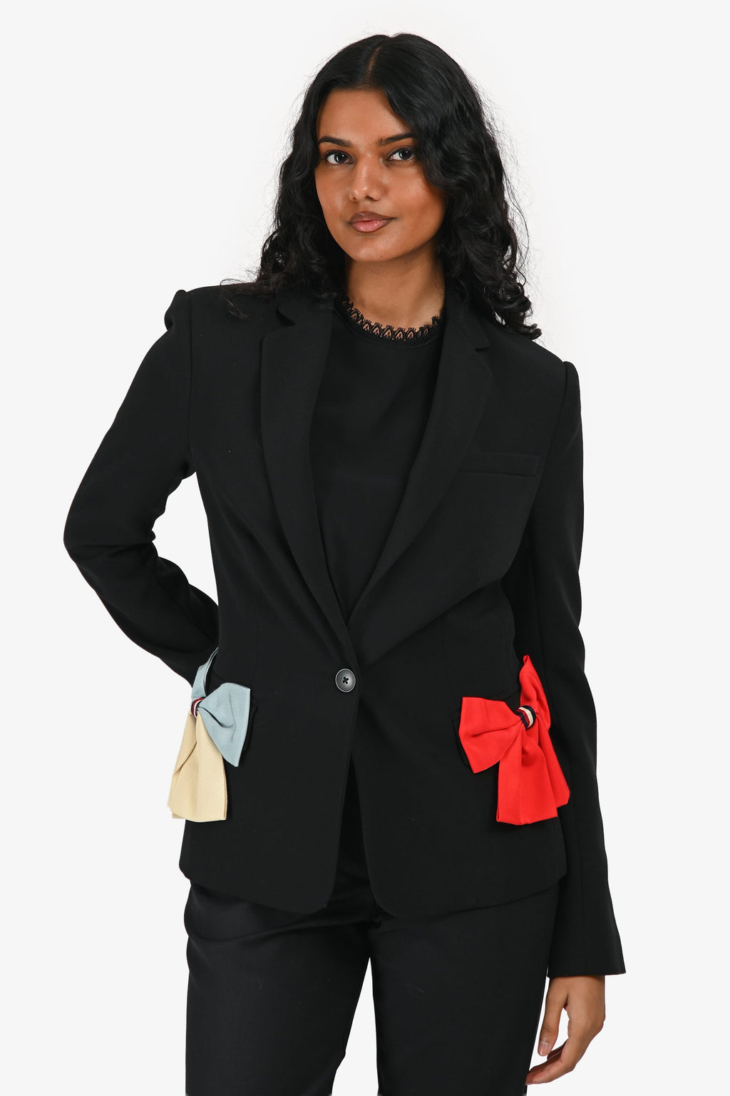 L'Agence Black Bow Pocket Blazer Size 0
