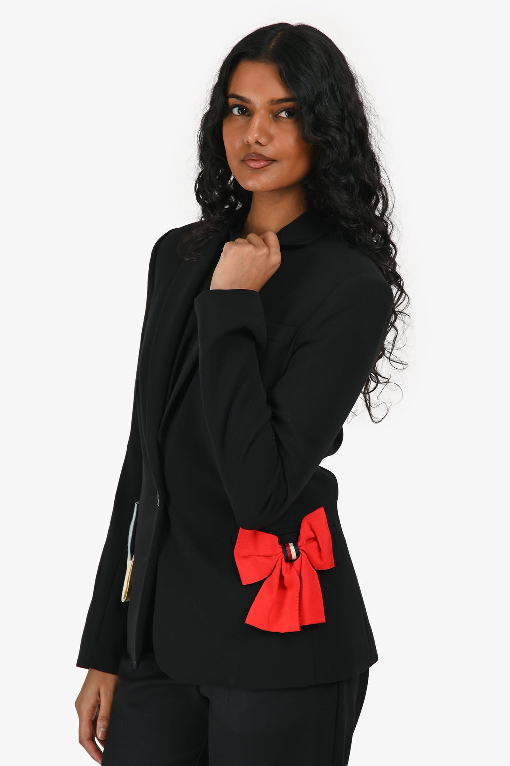 L'Agence Black Bow Pocket Blazer Size 0