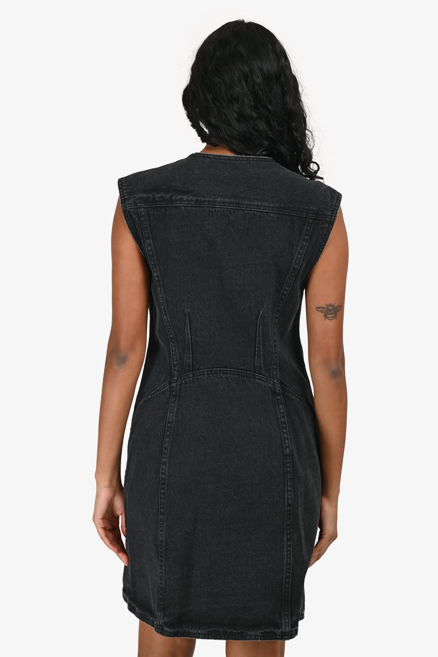 3.1 Phillip Lim Dark Grey Denim Button Down Sleeveless Midi Dress Size 6