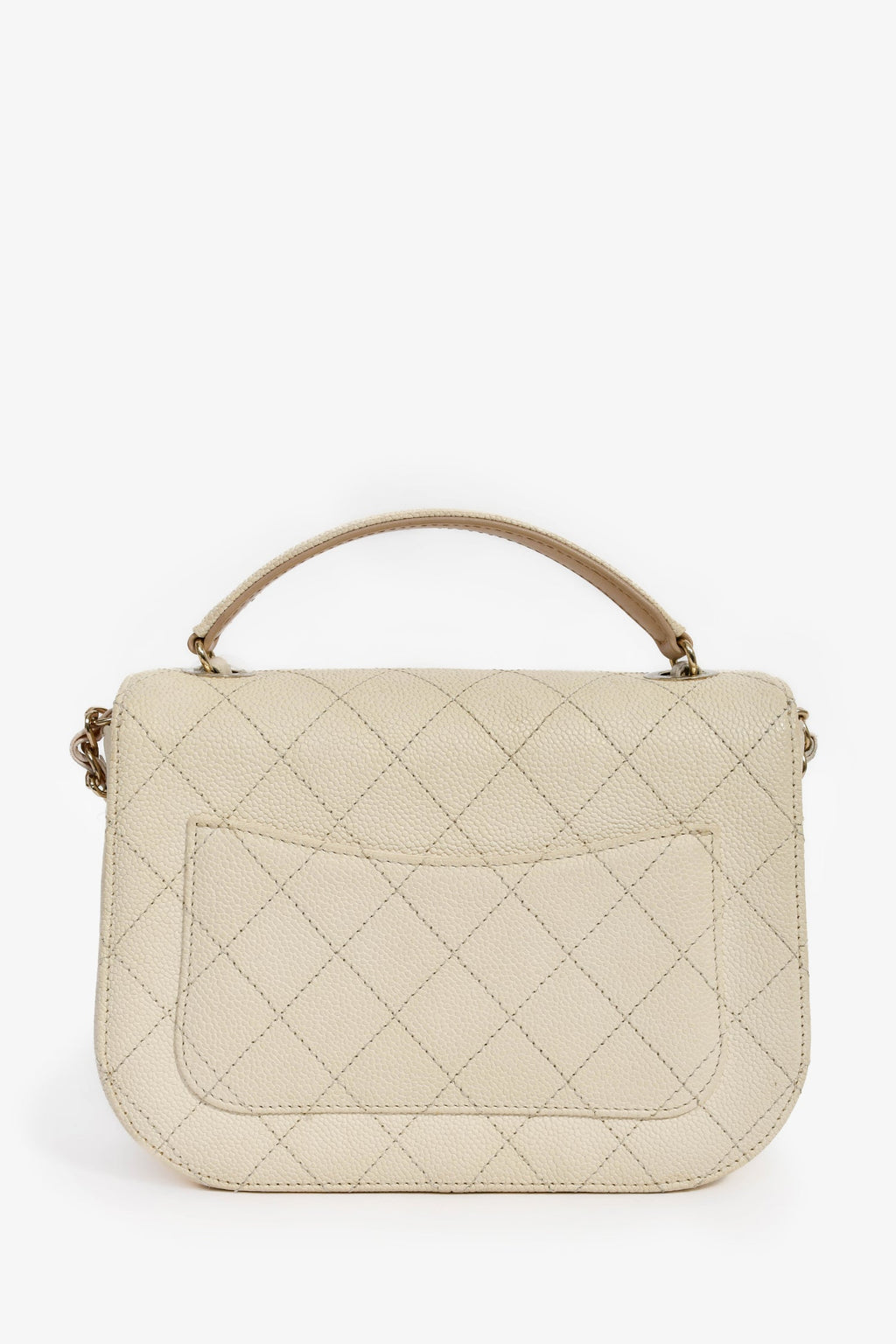 Pre-Loved Chanel™ 2018 Paris-Cuba Beige Caviar Leather Thread Around Flap Bag