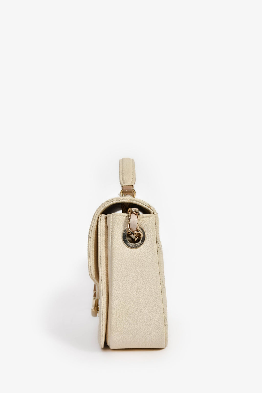 Pre-Loved Chanel™ 2018 Paris-Cuba Beige Caviar Leather Thread Around Flap Bag