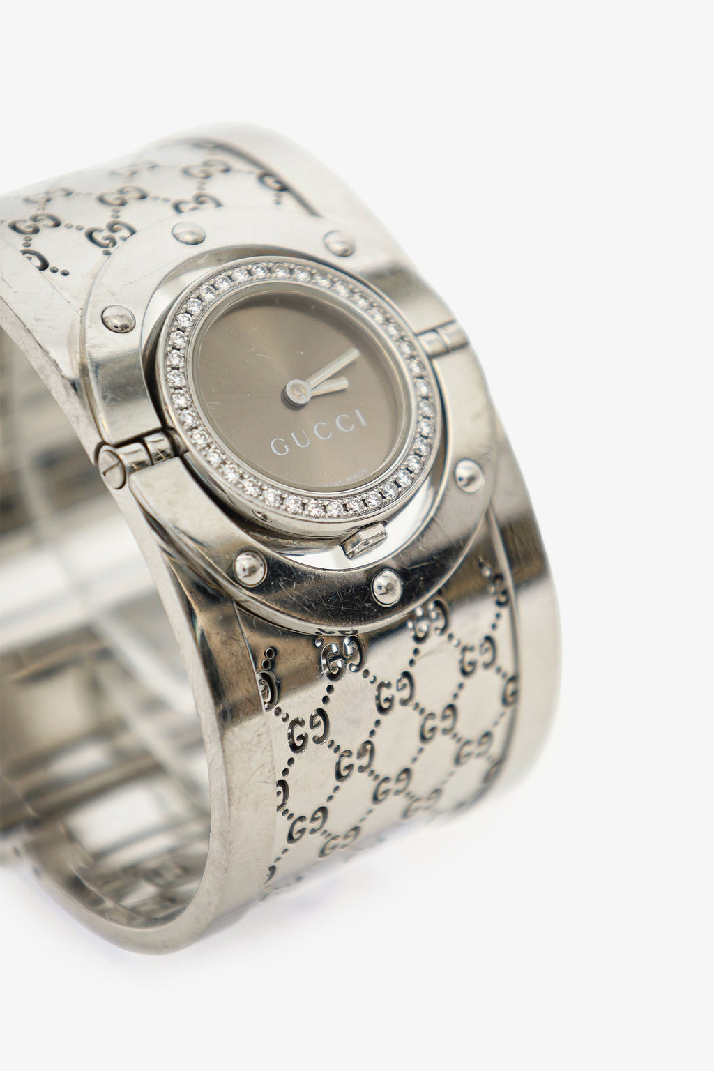 Gucci Stainless Steel/Diamond 'GG' Twirl Watch