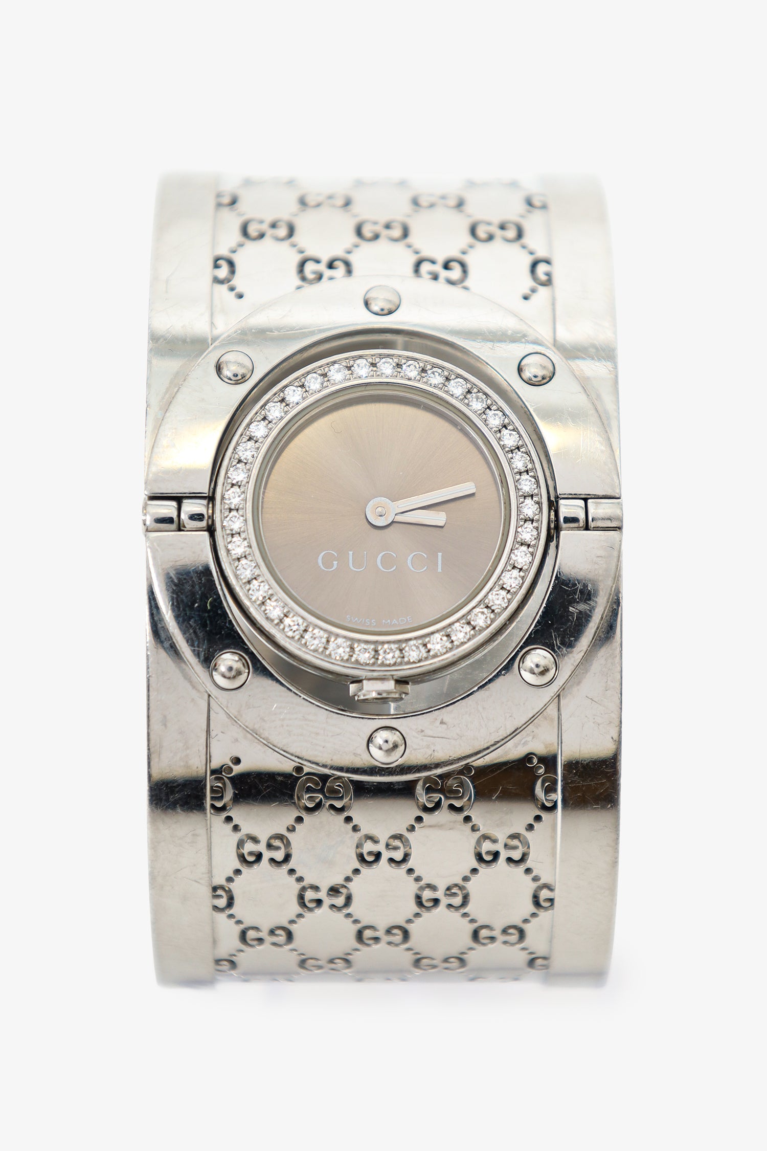Gucci Stainless Steel/Diamond 'GG' Twirl Watch