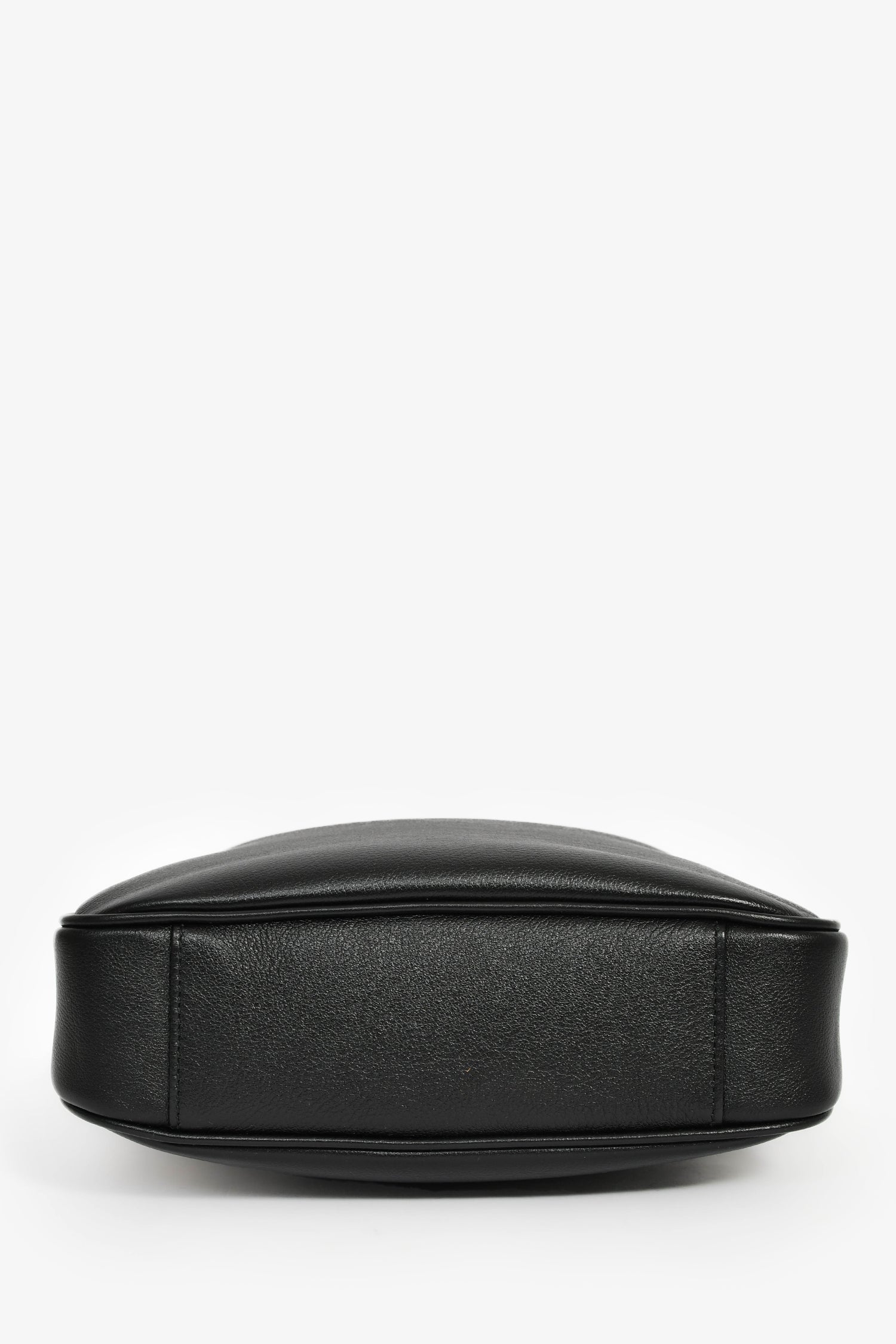 Gucci Black Leather Bamboo Handle Double G Small 'Diana' Bag With Strap