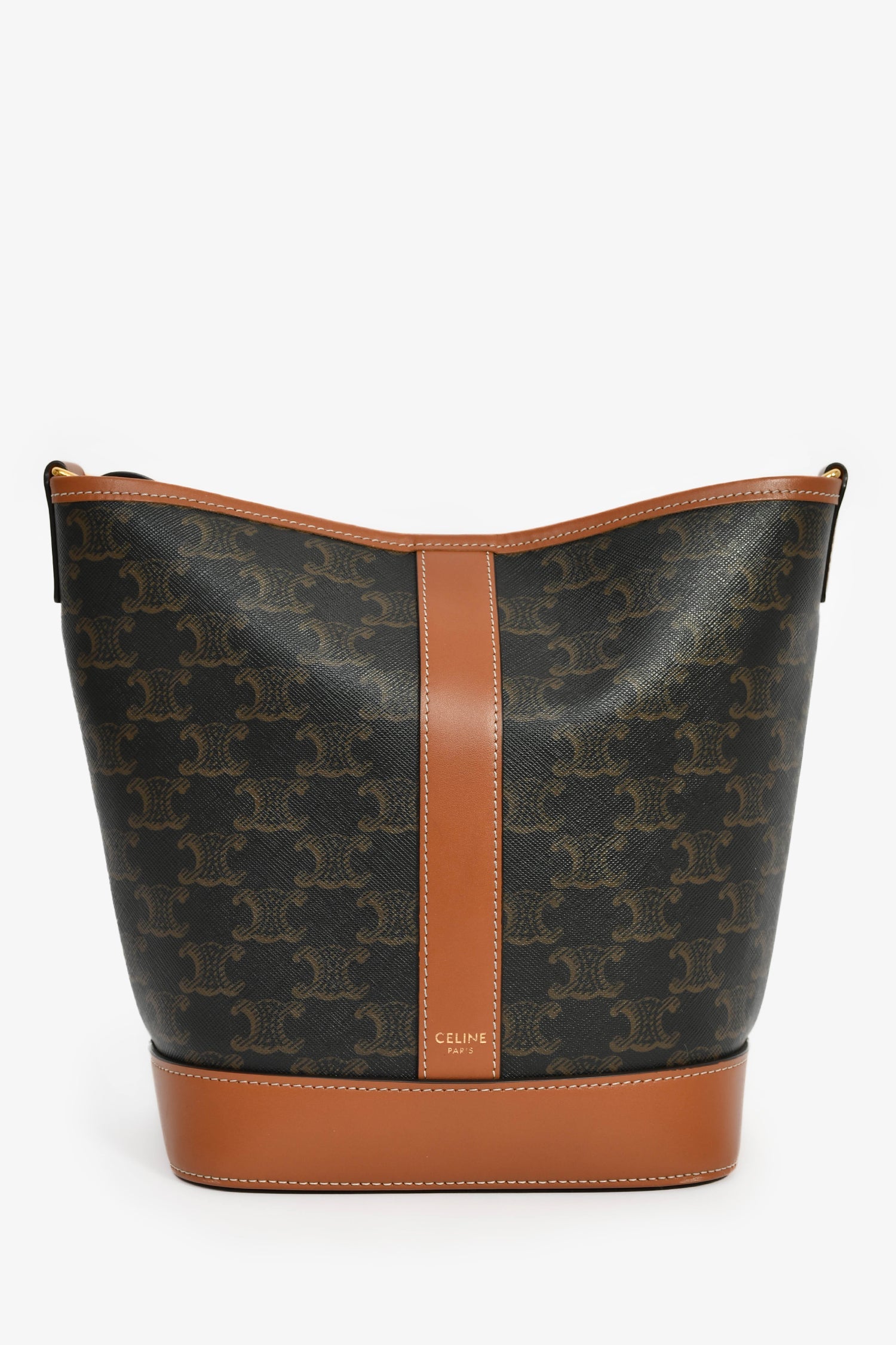 Celine Triomphe Canvas Small Crossbody Bucket Bag