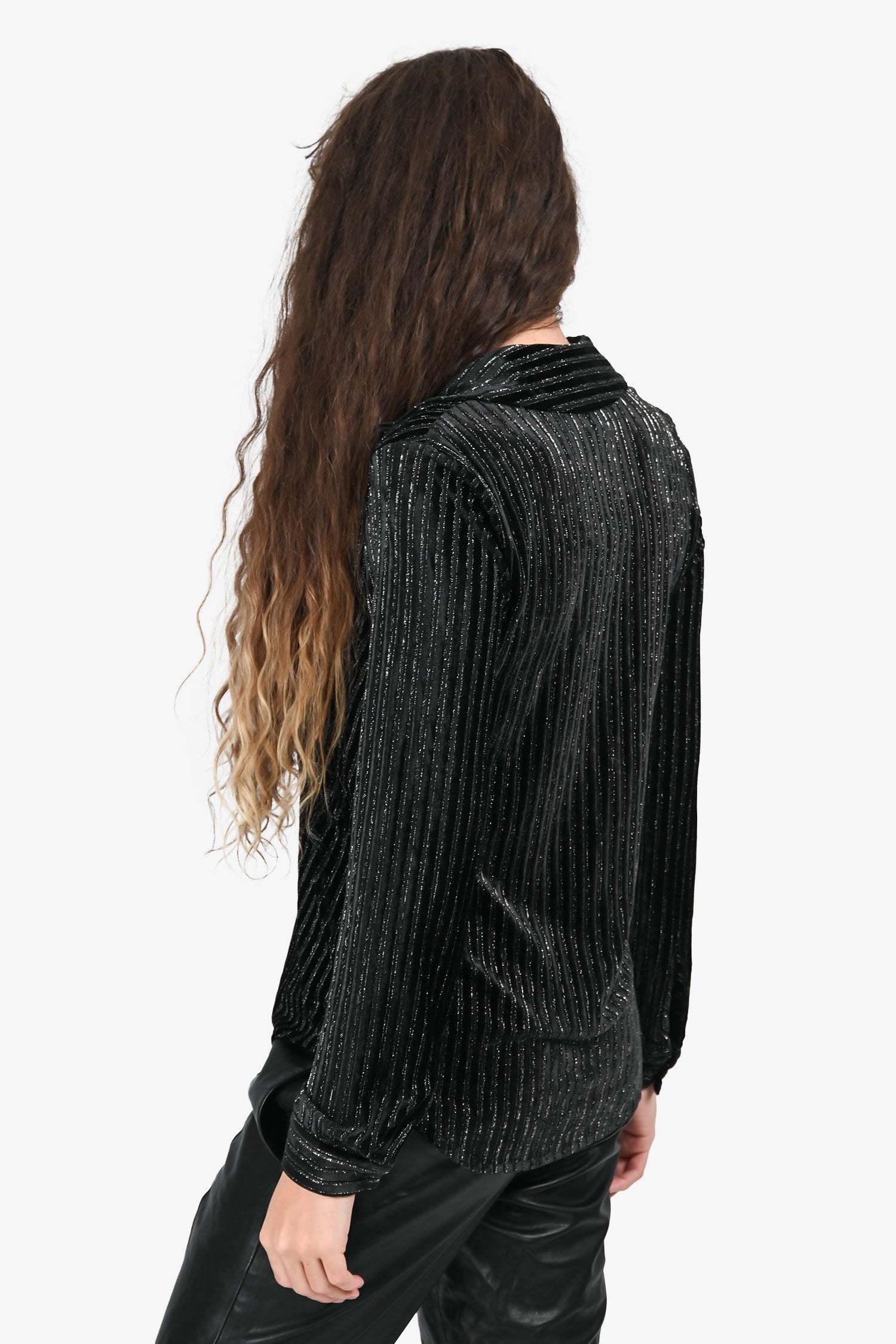 L'Agence Black 'Laurent' Button-Up Blouse Size XS