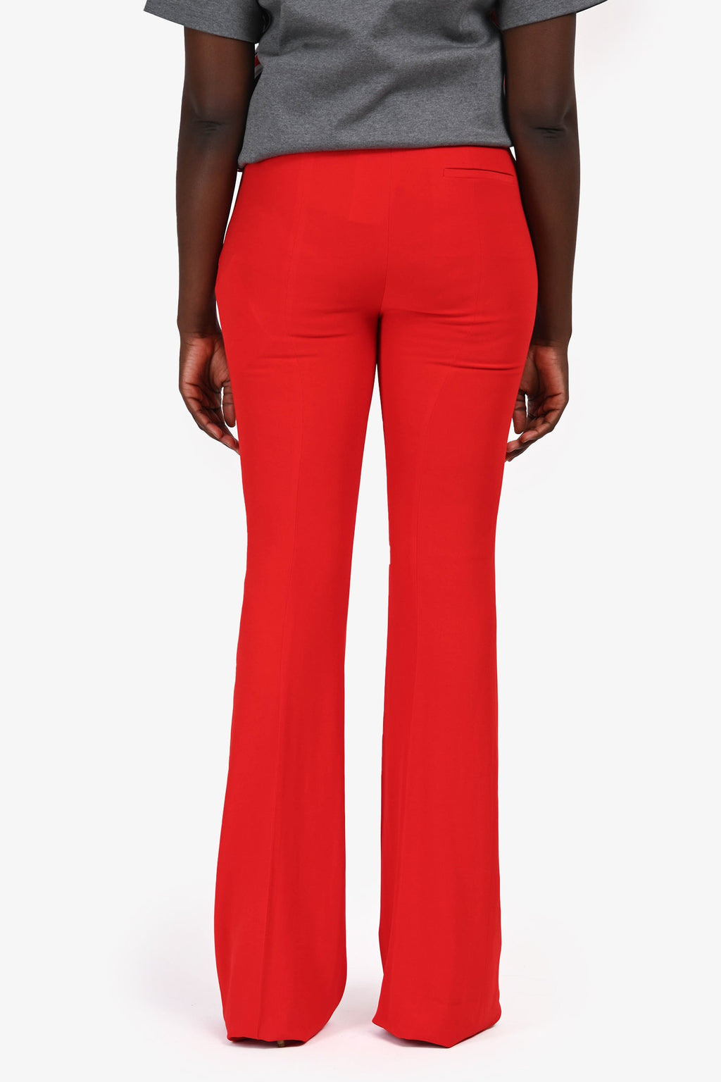 Alexander McQueen Red Pleated Wide Leg Pants Size 44