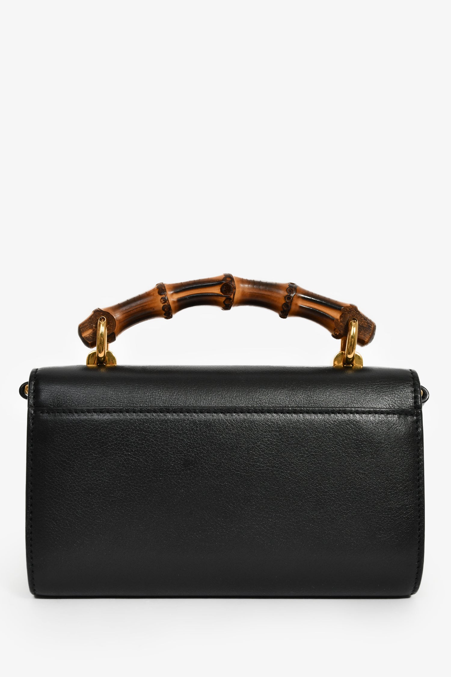 Gucci Black Leather Diana Mini Top Handle with Chain