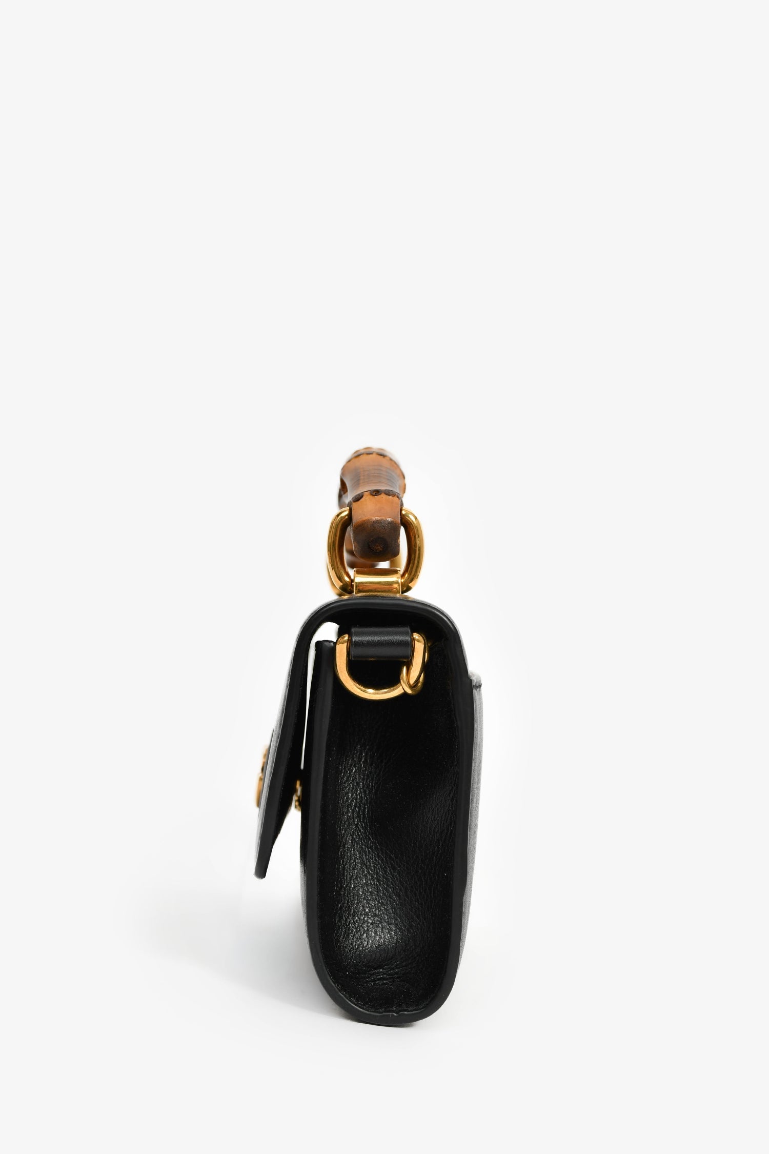 Gucci Black Leather Diana Mini Top Handle with Chain