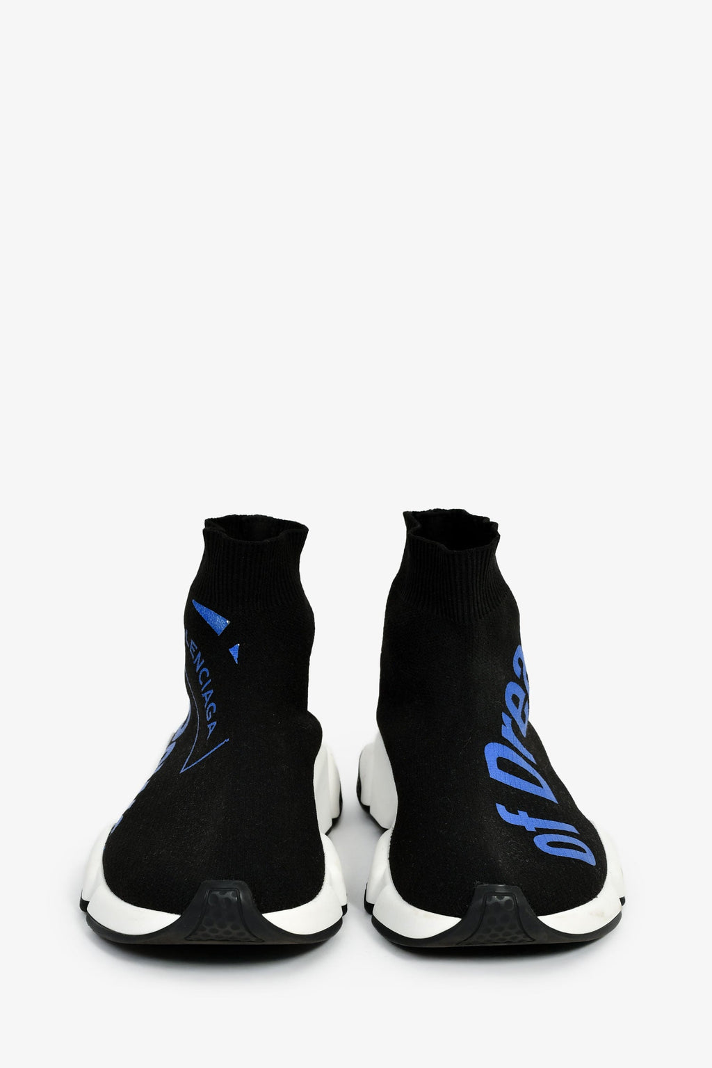 Balenciaga Black/Blue Tech Knit 'The Power of Dreams' Sock Sneakers Size 36