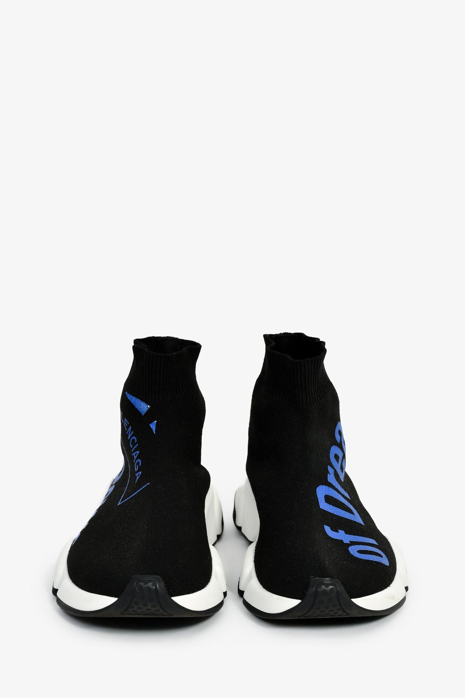 Balenciaga Black/Blue Tech Knit 'The Power of Dreams' Sock Sneakers Size 36