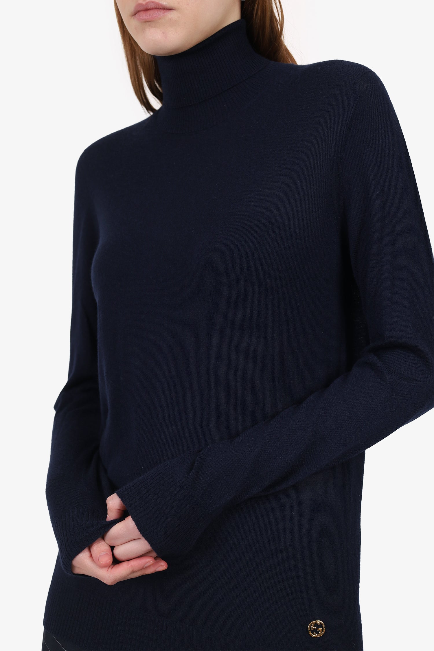 Gucci Navy Cashmere Turtleneck Sweater Size M