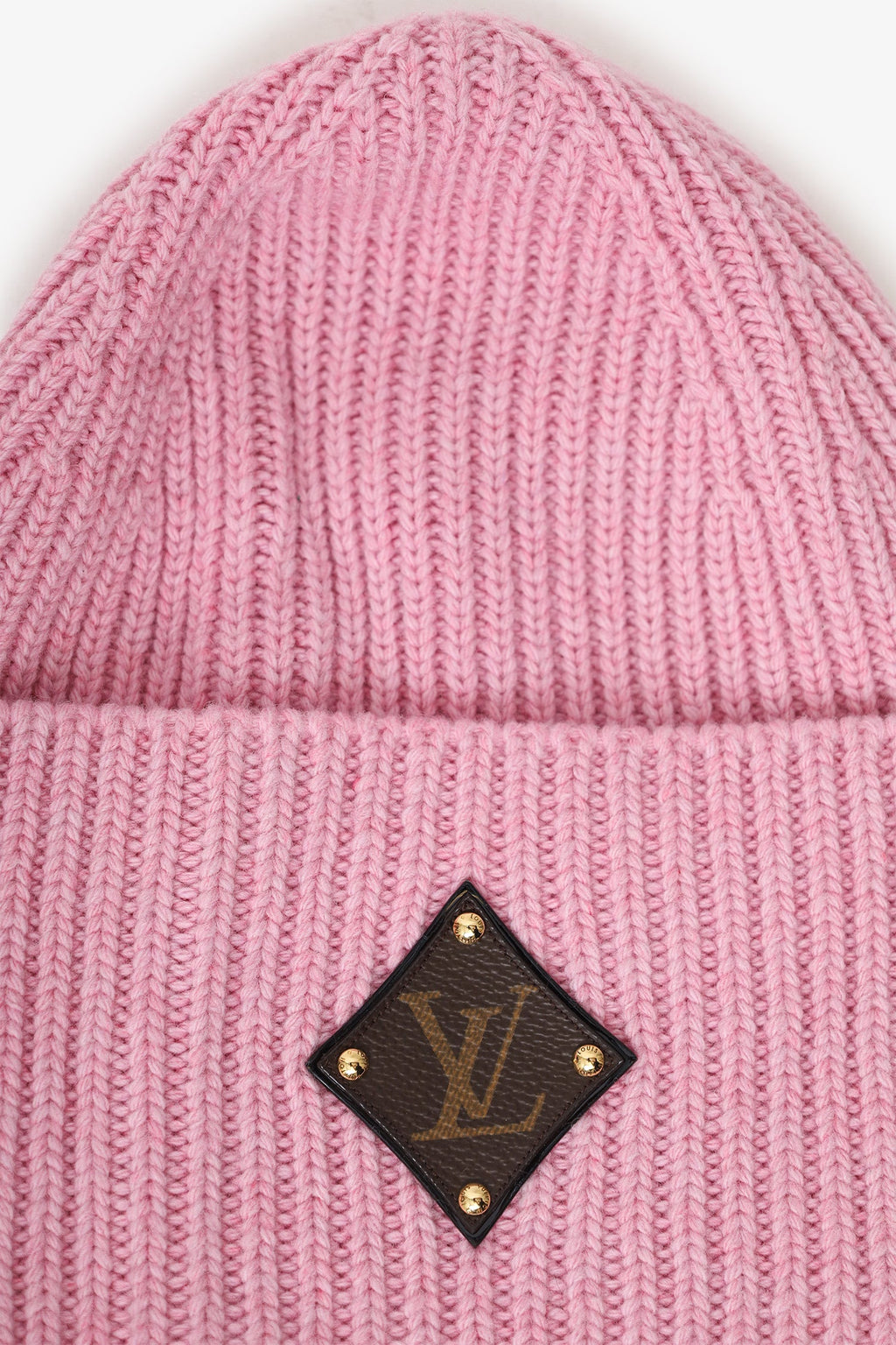 Louis Vuitton Pink Wool LV Initials Monogram Beanie