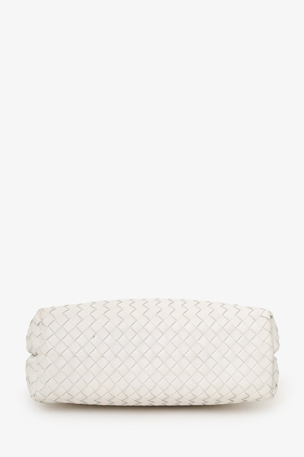 Bottega Veneta White Intrecciato Leather Fold Bag