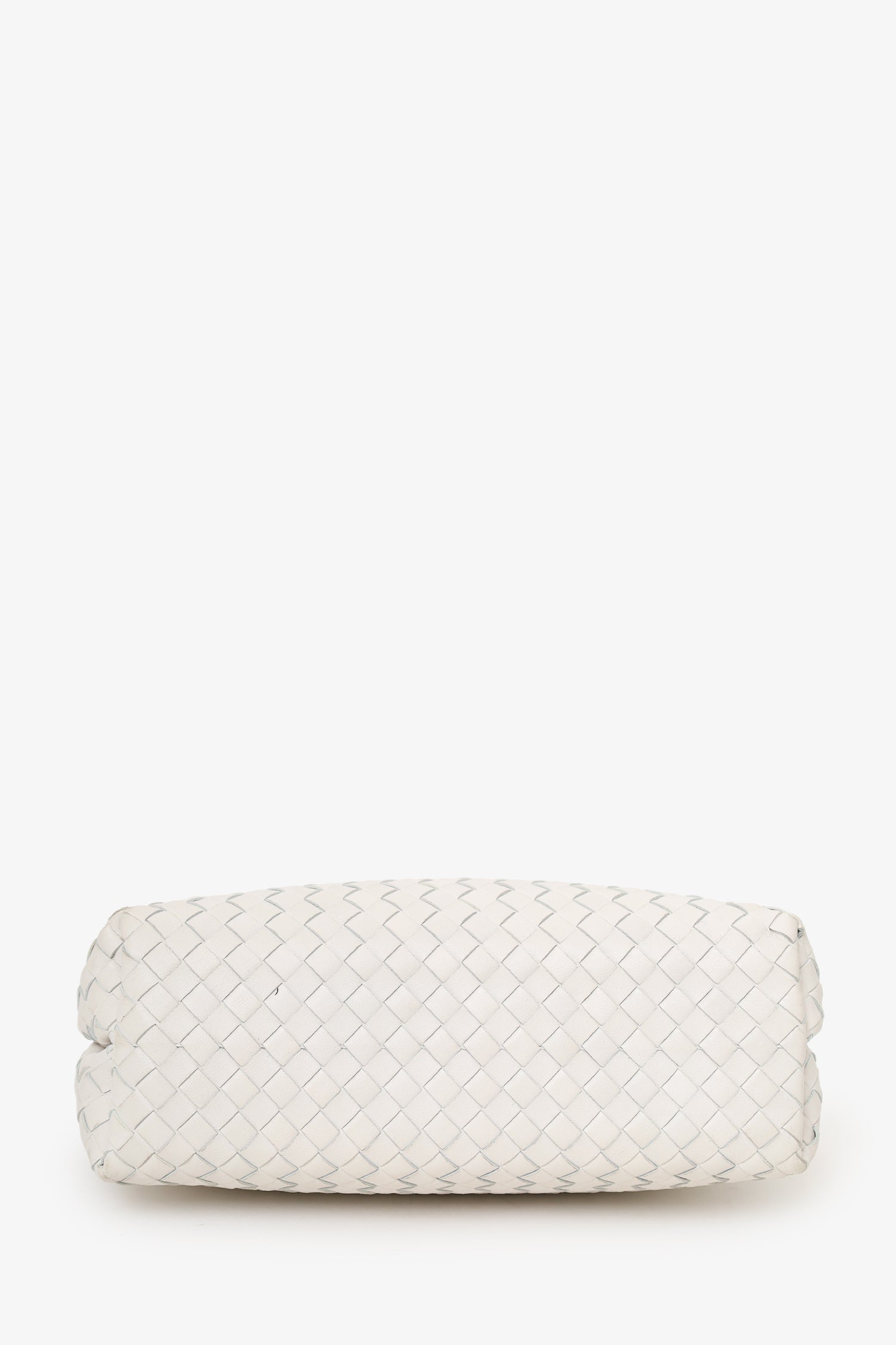Bottega Veneta White Intrecciato Leather Fold Bag