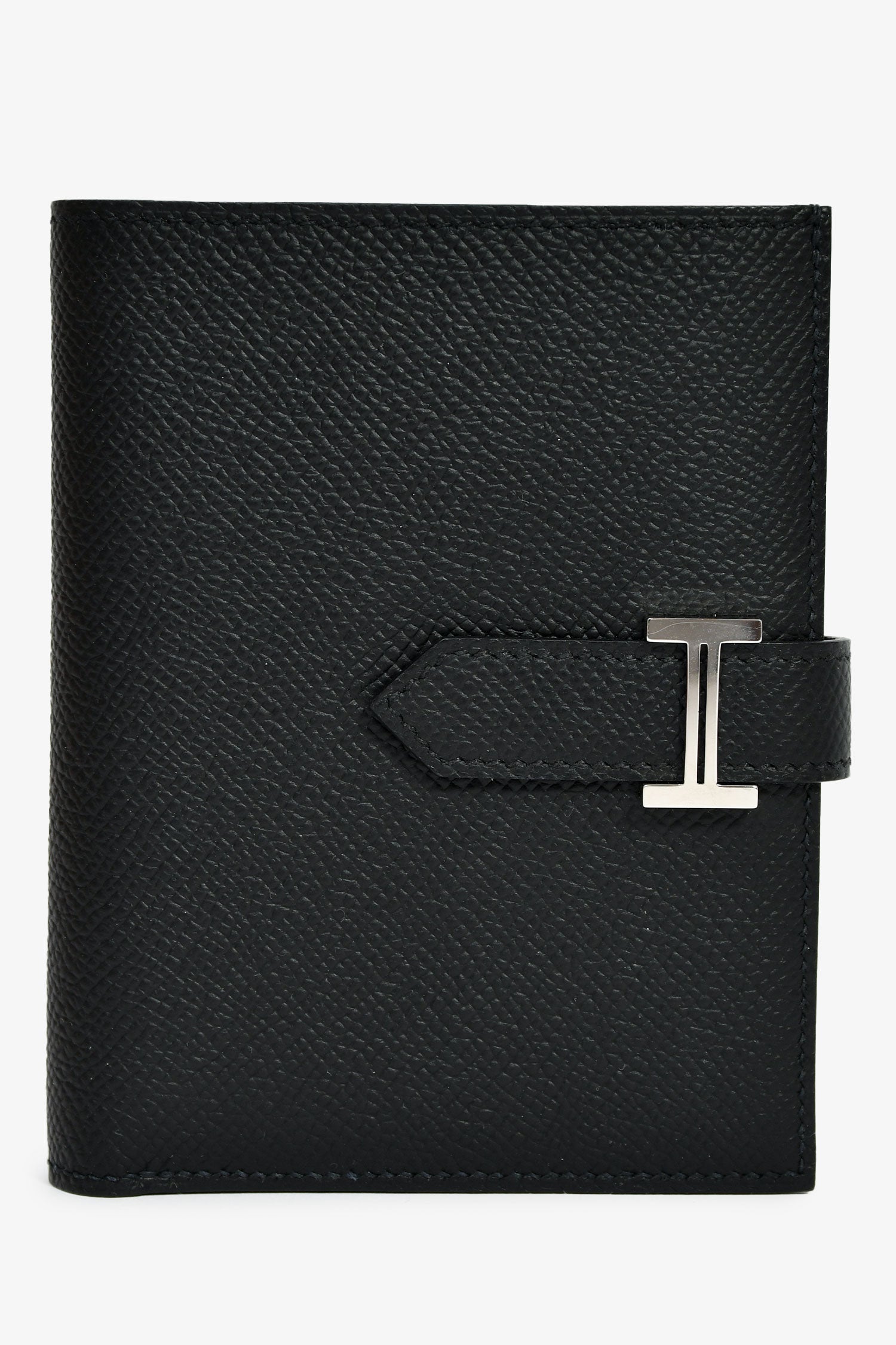 Hermès 2022 Black Epsom Leather 'H' Bearn Compact Wallet