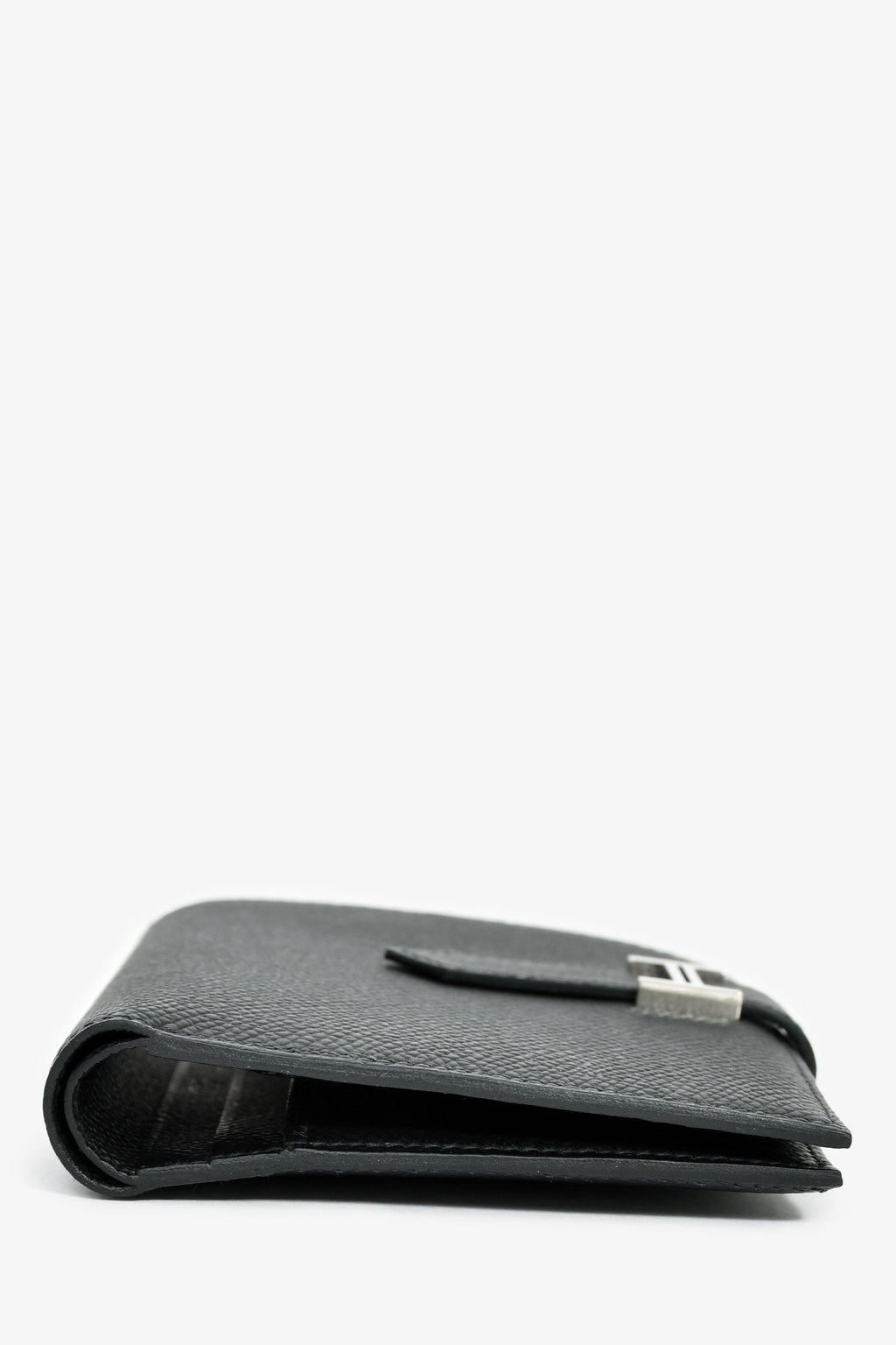 Hermès 2022 Black Epsom Leather 'H' Bearn Compact Wallet