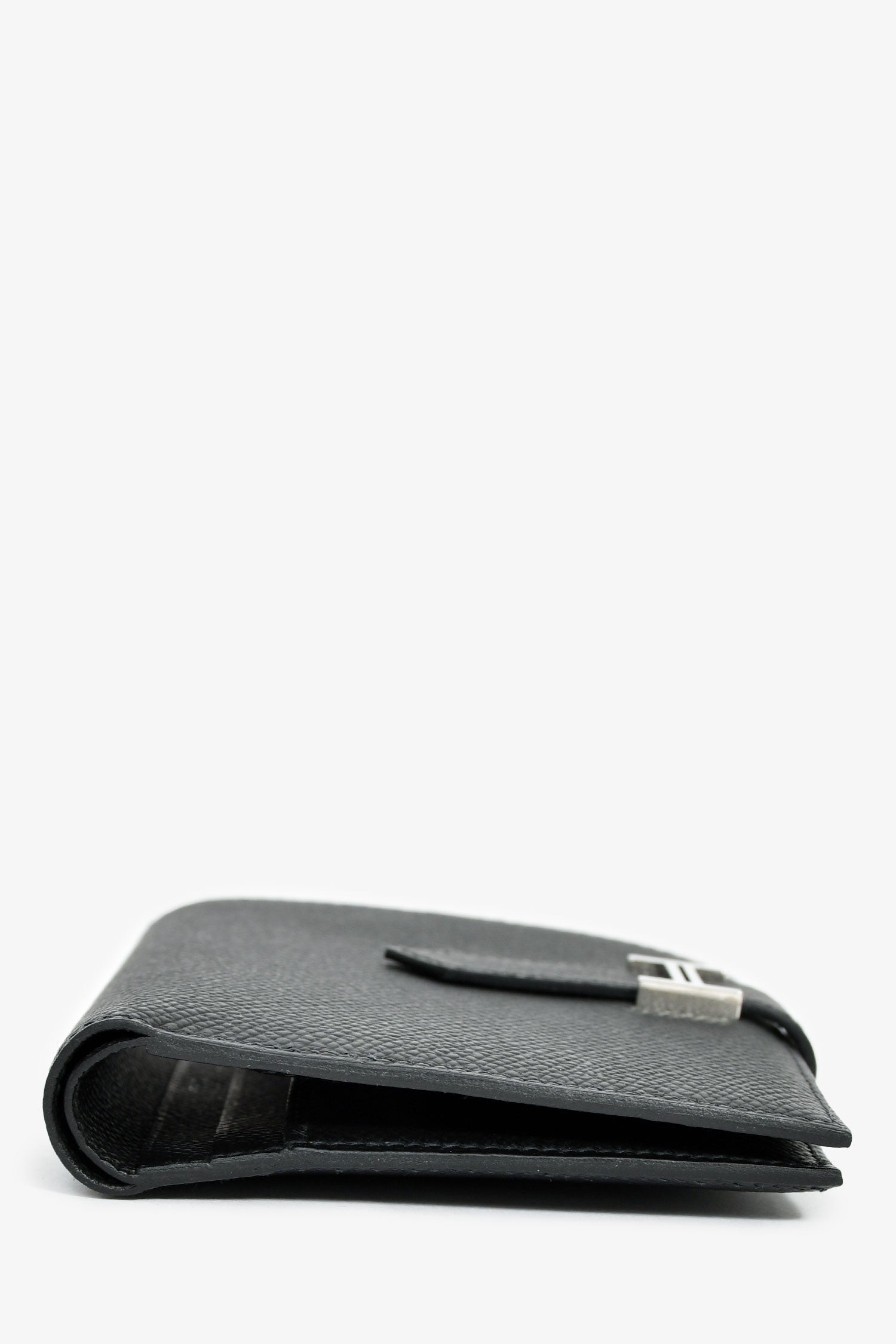 Hermès 2022 Black Epsom Leather 'H' Bearn Compact Wallet