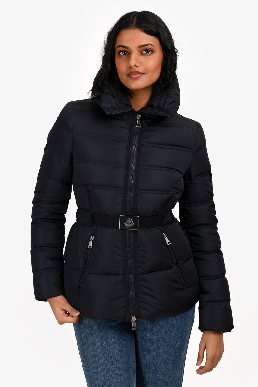 Moncler Navy Down 'Alouette' Puffer Jacket Size 0