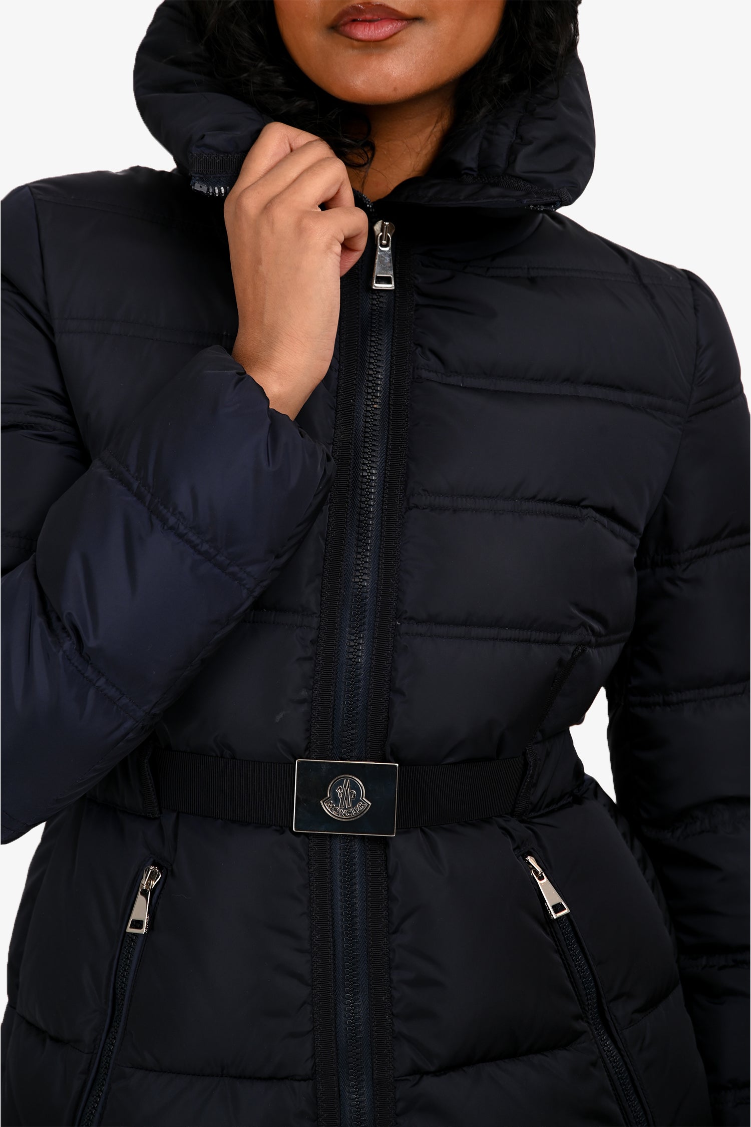 Moncler Navy Down 'Alouette' Puffer Jacket Size 0