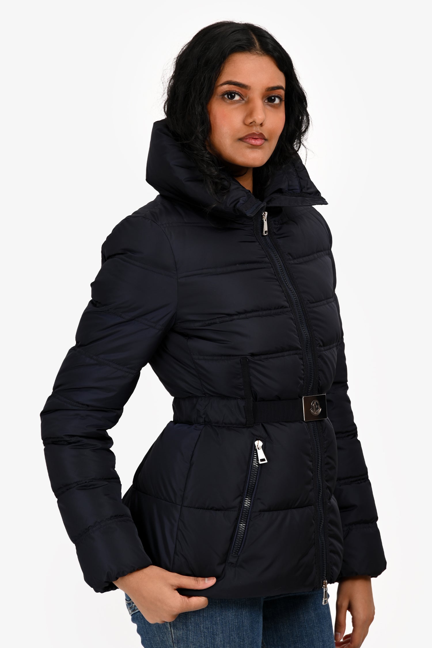 Moncler Navy Down 'Alouette' Puffer Jacket Size 0