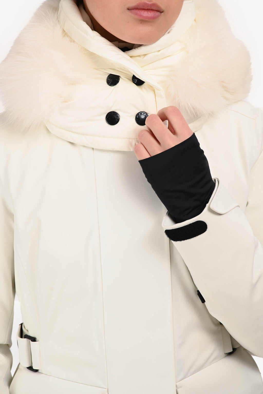 Moncler Grenoble 2018 White Down 'Entova' Ski Jacket With Detachable Fox Fur Hood Size 0