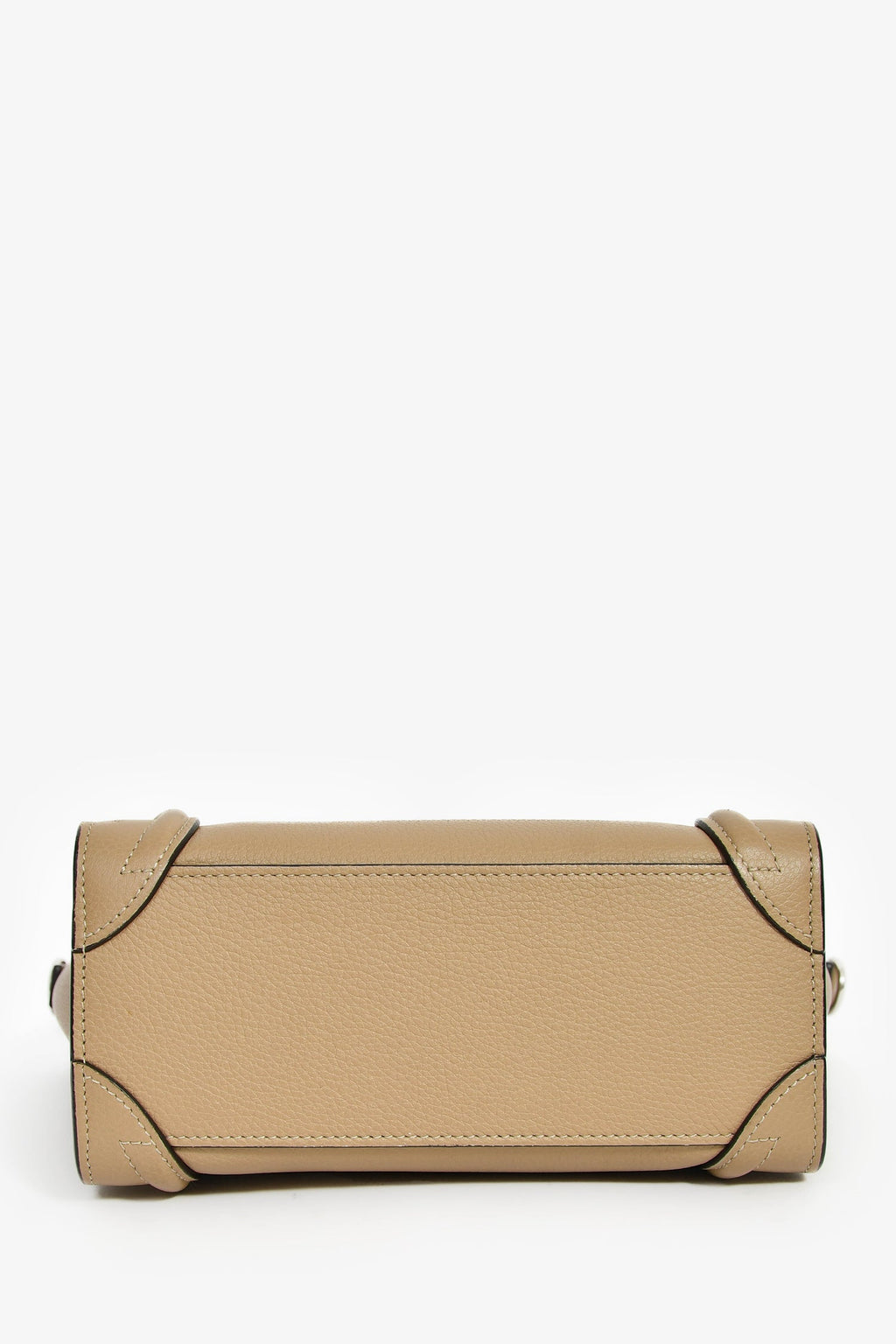 Celine Taupe Leather Nano Luggage Top Handle with Strap