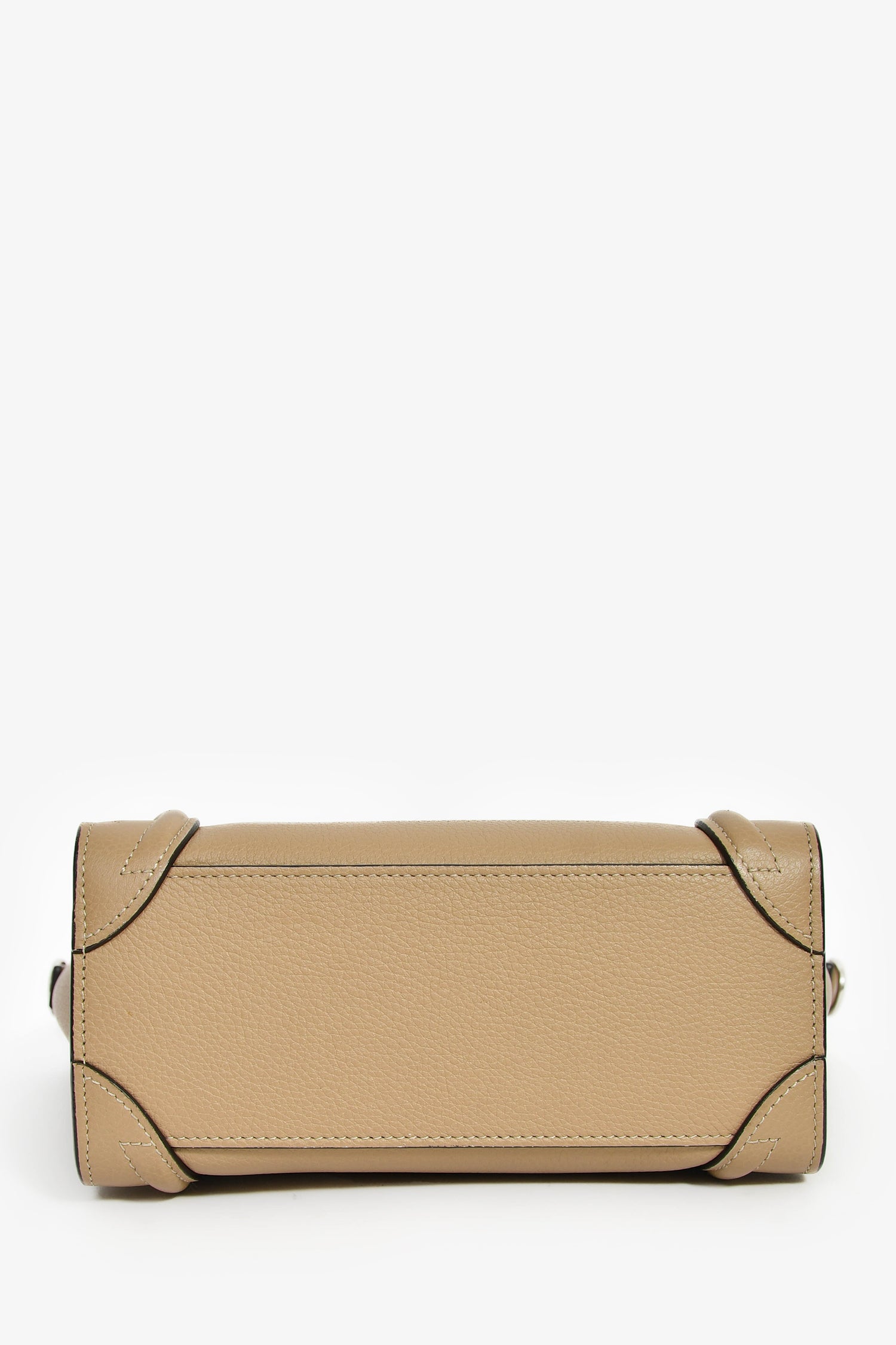 Celine Taupe Leather Nano Luggage Top Handle with Strap