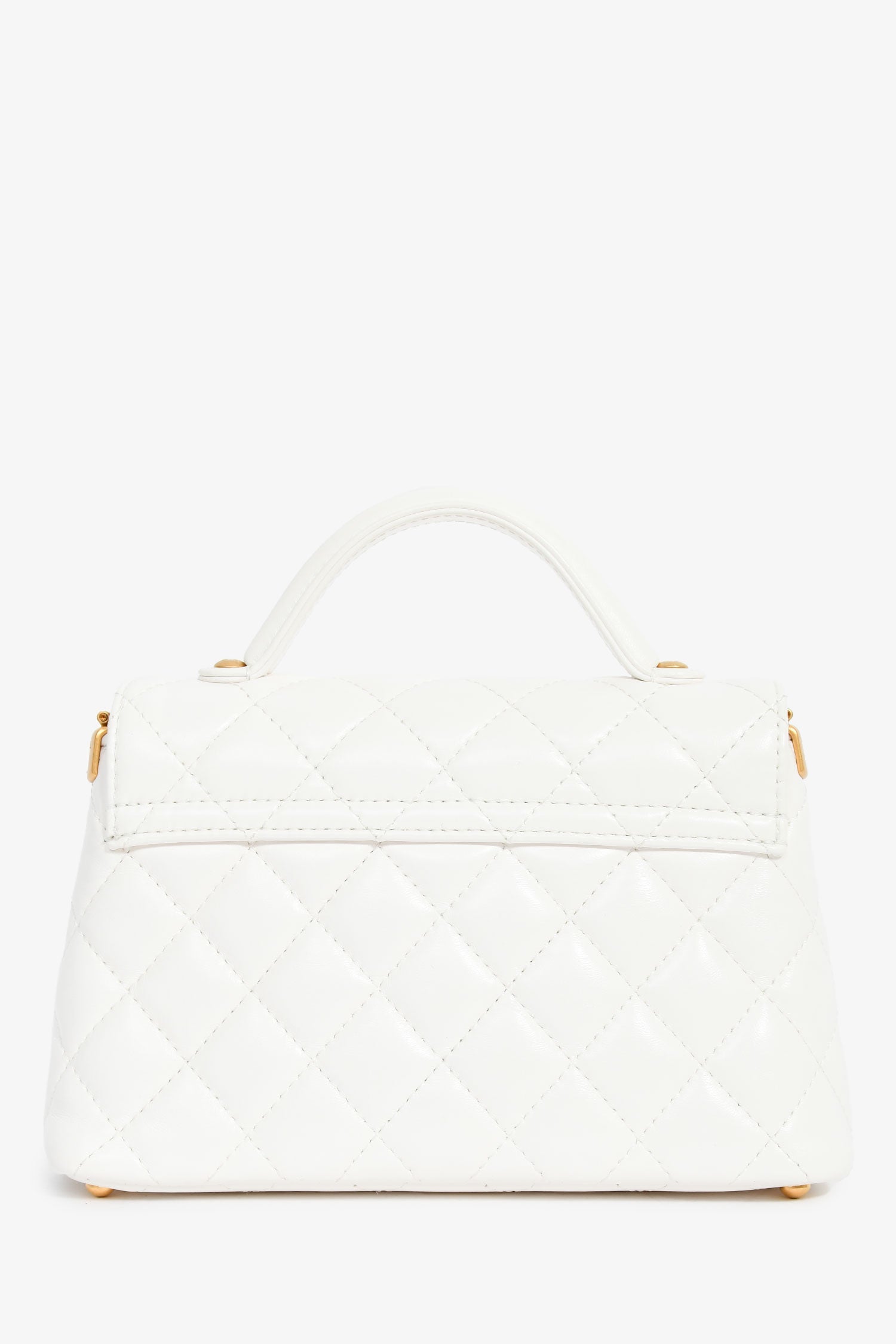 Pre-Loved Chanel™ 2025 White Lambskin Mini Rectangle Top Handle