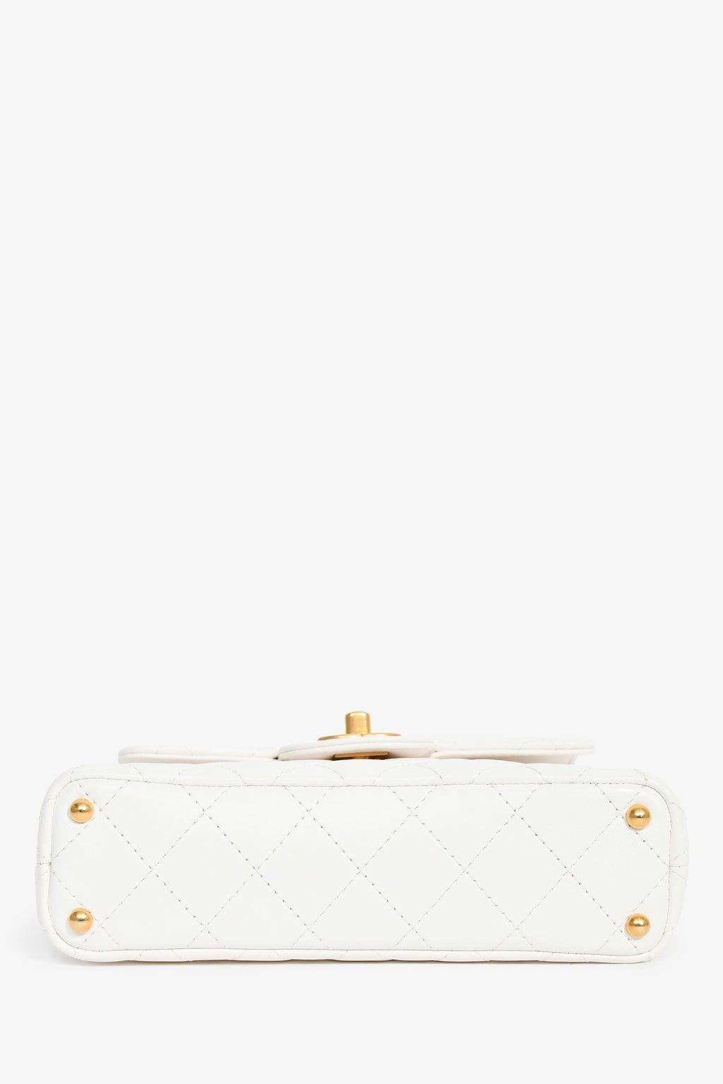 Pre-Loved Chanel™ 2025 White Lambskin Mini Rectangle Top Handle