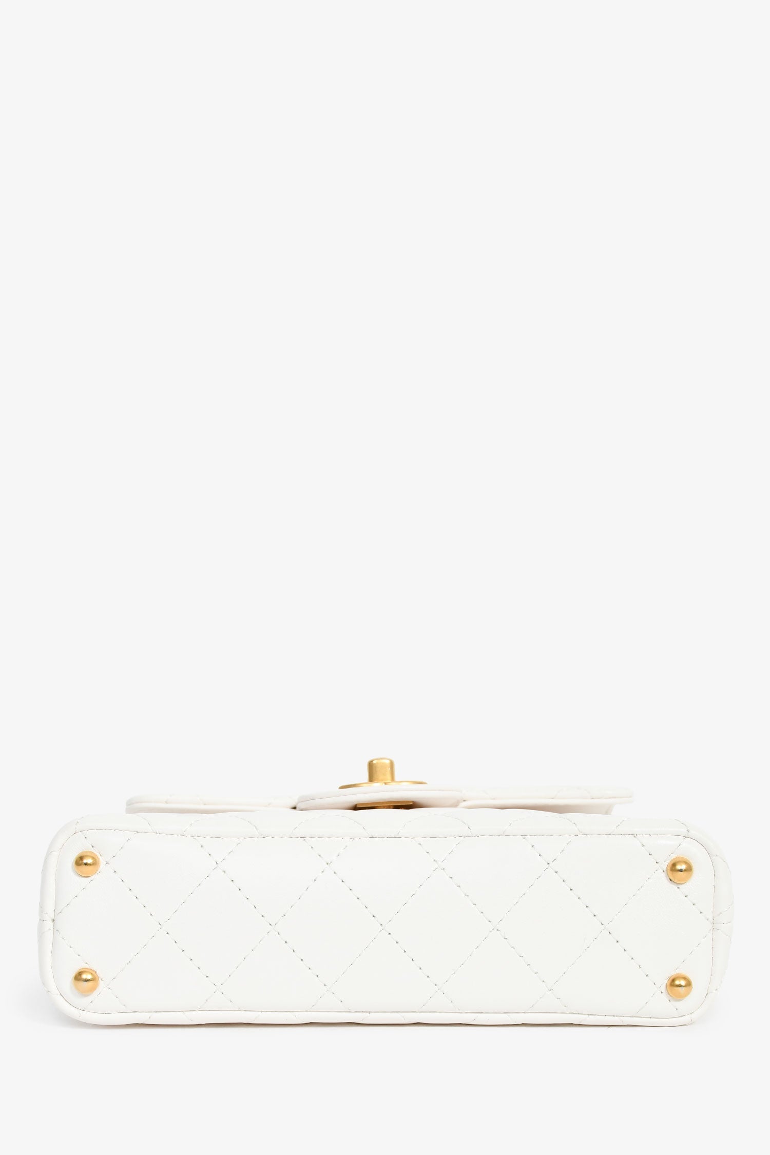Pre-Loved Chanel™ 2025 White Lambskin Mini Rectangle Top Handle