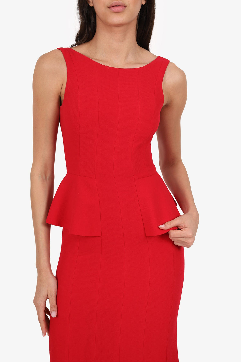 BCBG Max Azria Red Long Ruffle Dress Size 2