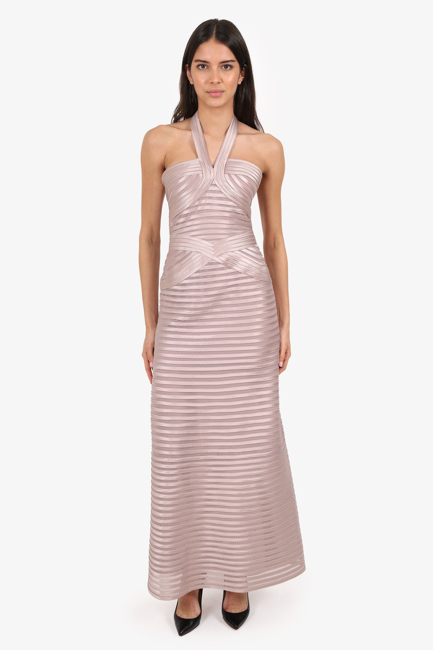 BCBG Max Azria Champagne Long Dress Size 4