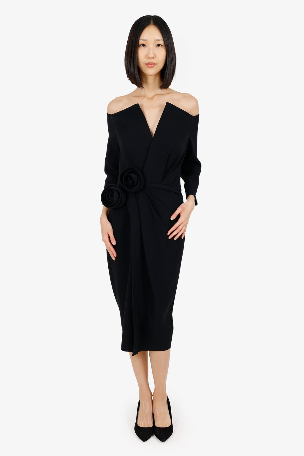 Oscar de la Renta Black Midi Dress Size 6