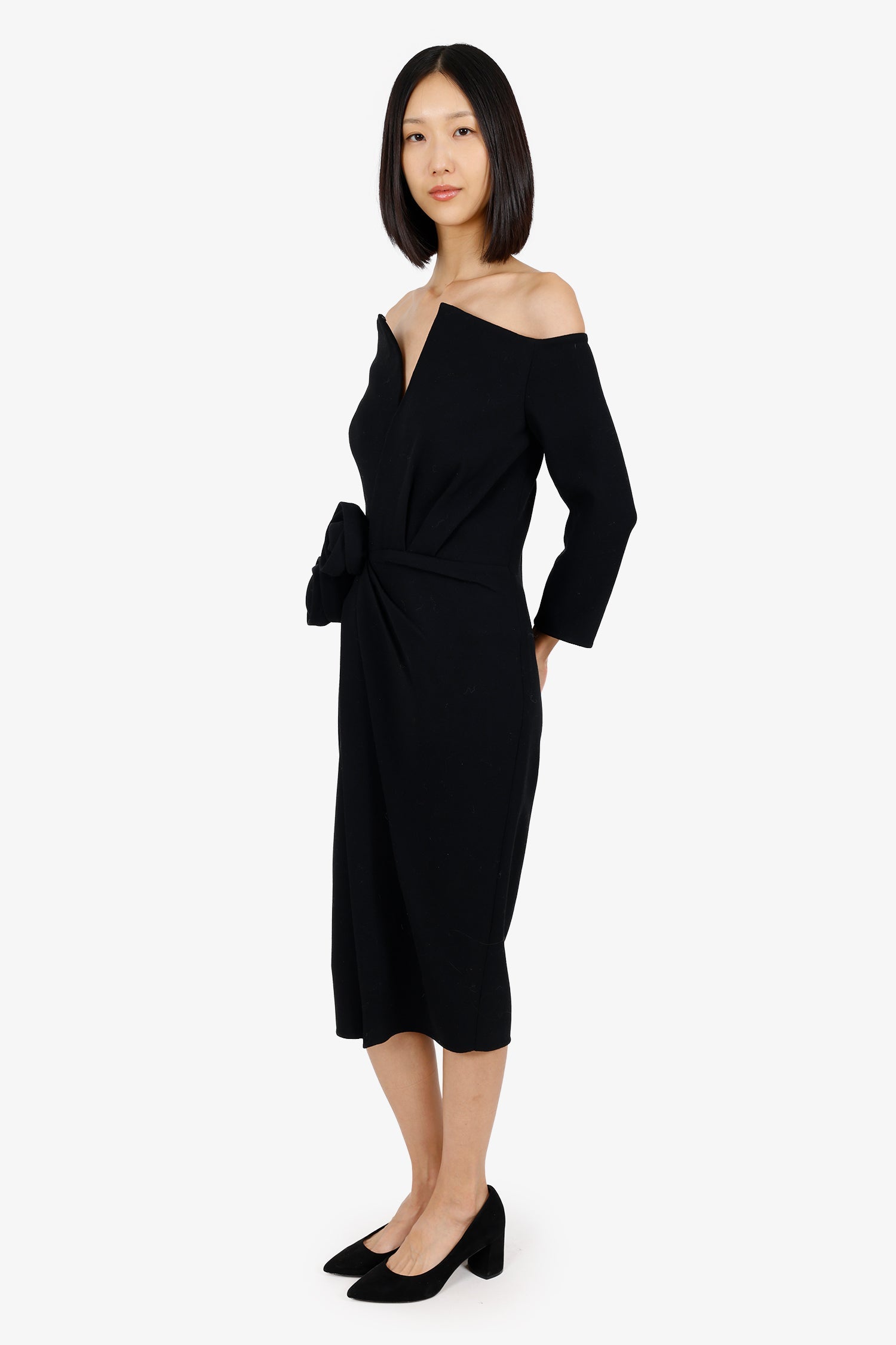 Oscar de la Renta Black Midi Dress Size 6