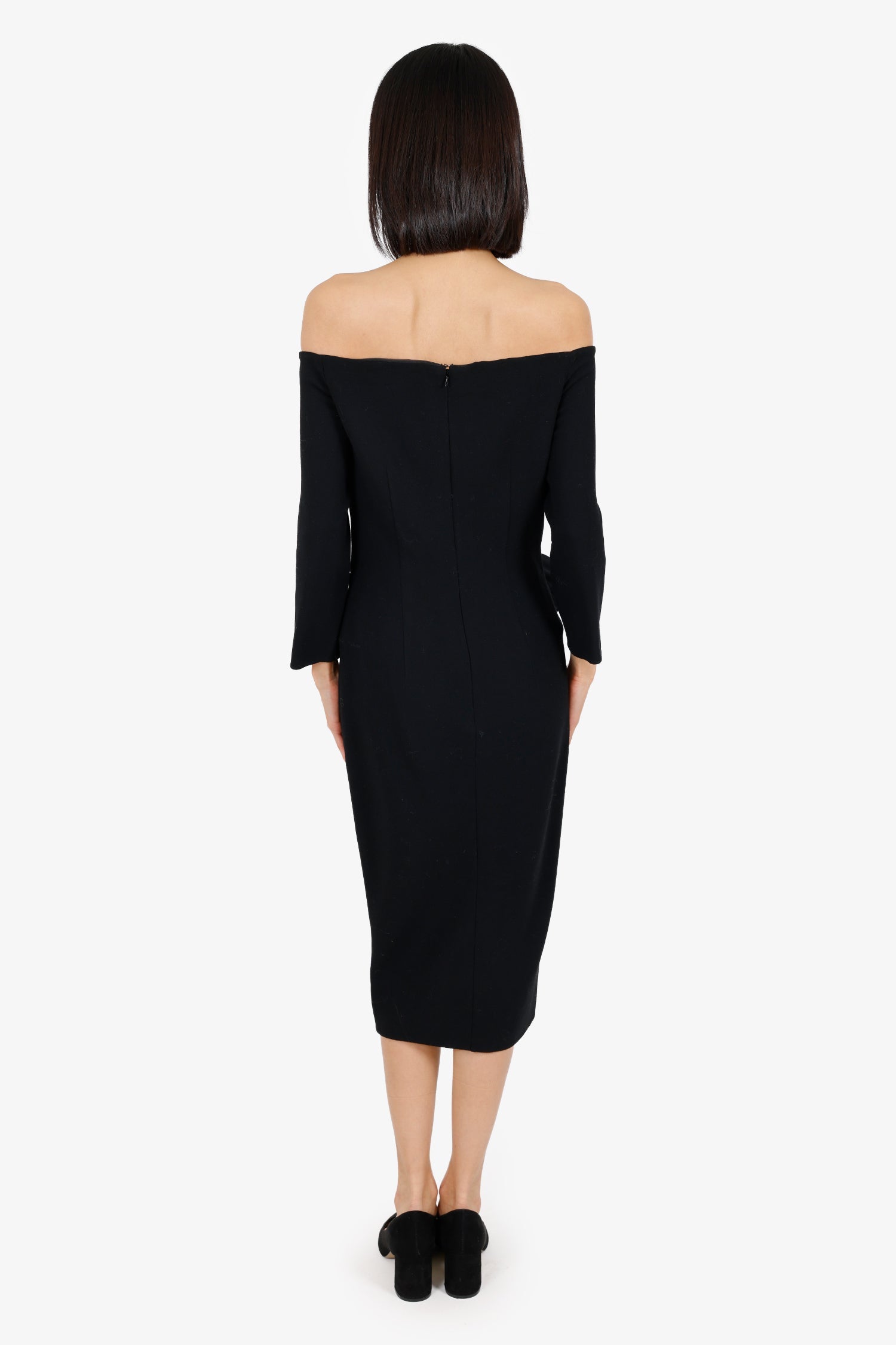 Oscar de la Renta Black Midi Dress Size 6