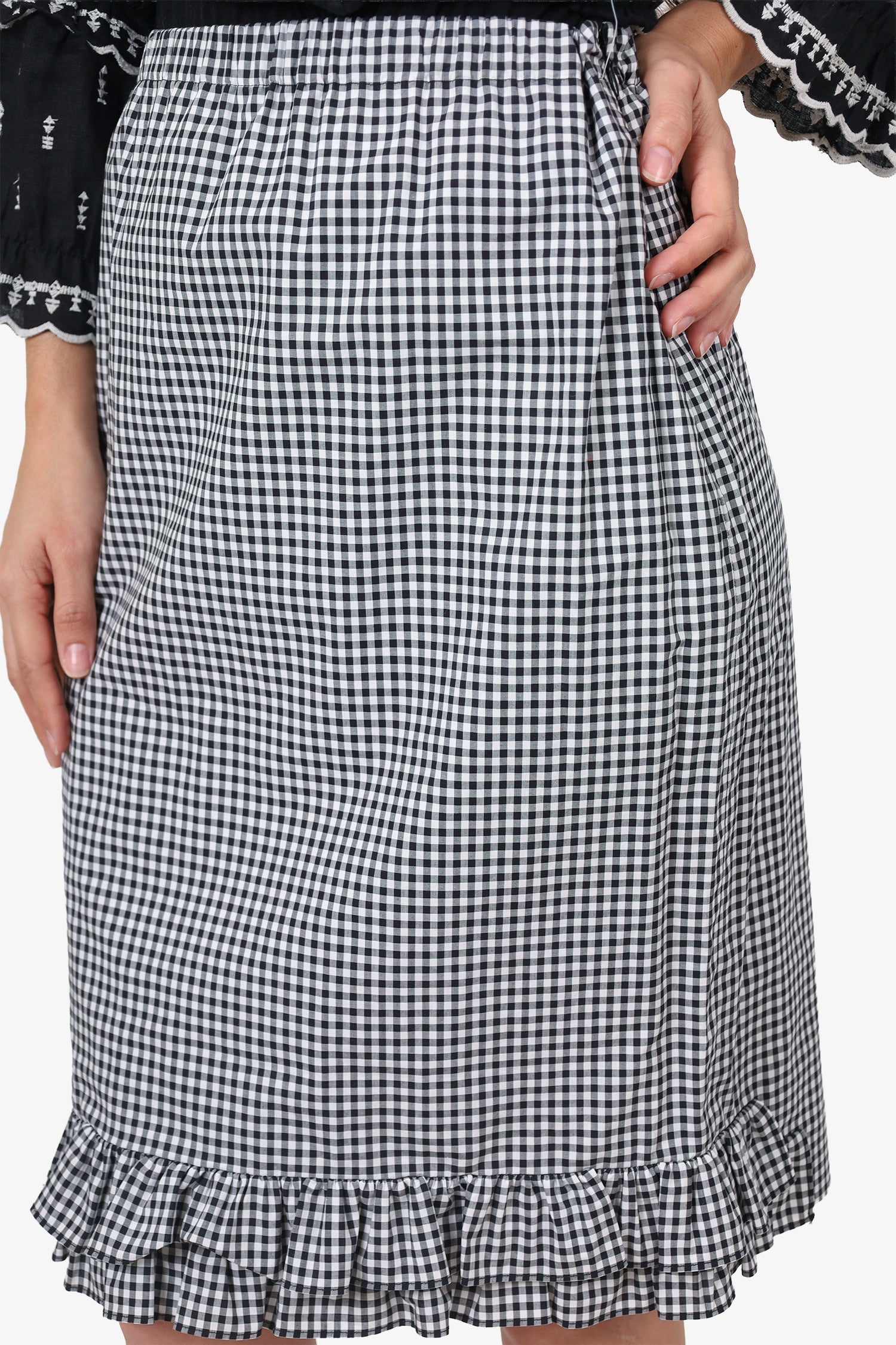 Miu Miu Black/White Plaid Skirt Size 42