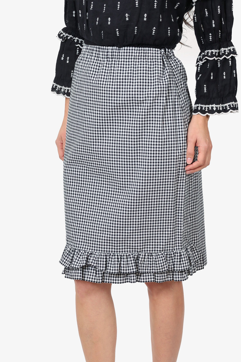 Miu Miu Black/White Plaid Skirt Size 42