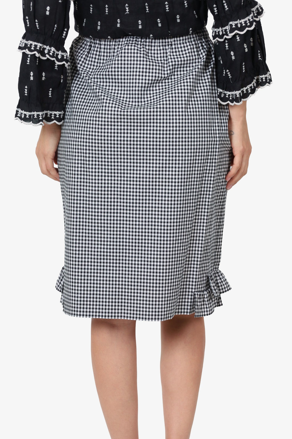 Miu Miu Black/White Plaid Skirt Size 42