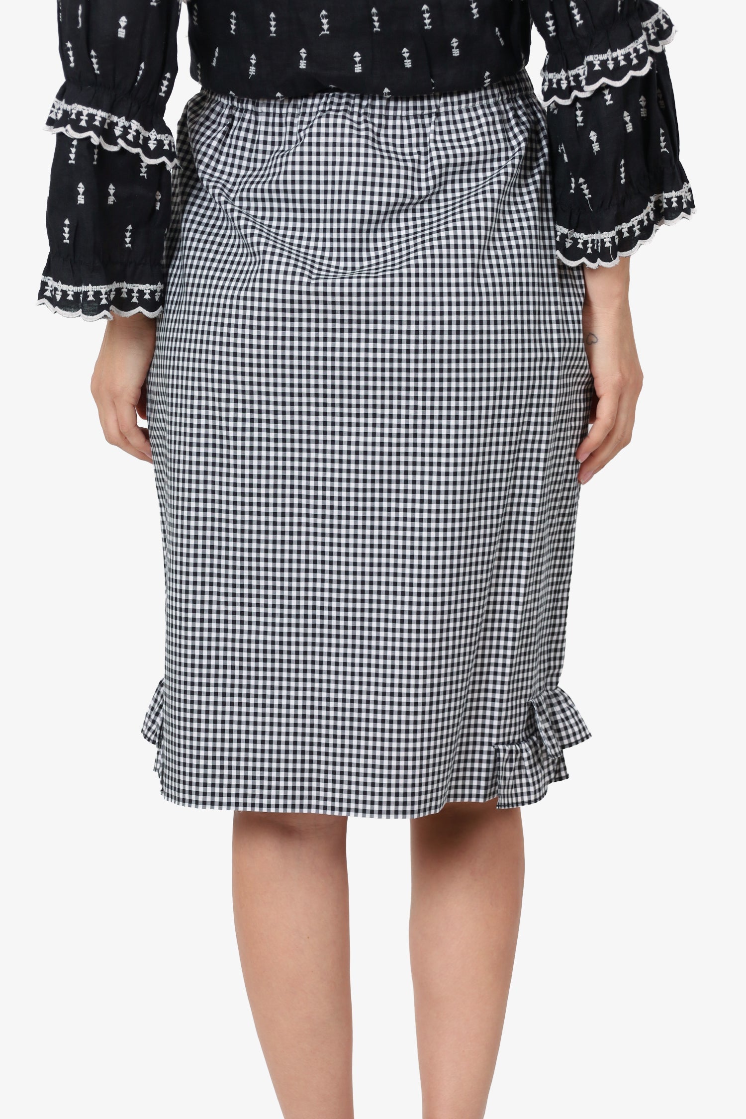 Miu Miu Black/White Plaid Skirt Size 42